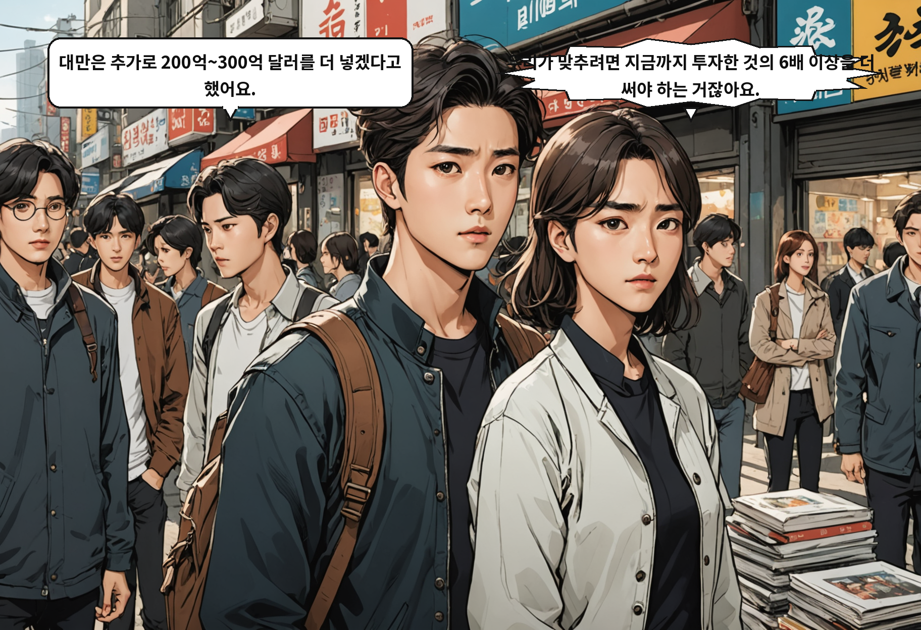 A: 대만은 공장 짓는 동안 관세 쿼터를 2.5배까지 보장받았어요. B: 투자를 더 해야 그 혜택이 생긴다는 거잖아요.