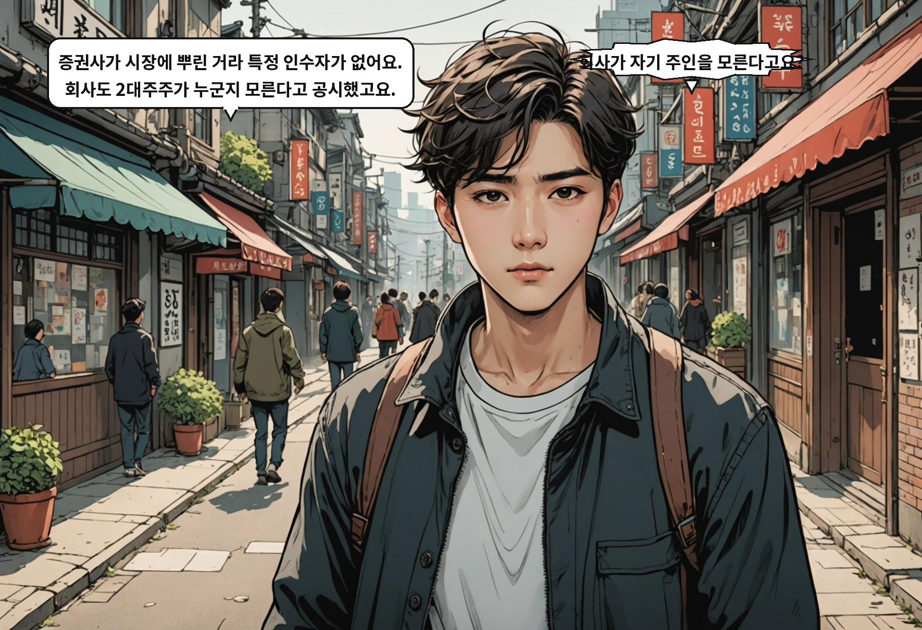 A: 증권사가 시장에 뿌린 거라 특정 인수자가 없어요. 회사도 2대주주가 누군지 모른다고 공시했고요. B: 회사가 자기 주인을 모른다고요?