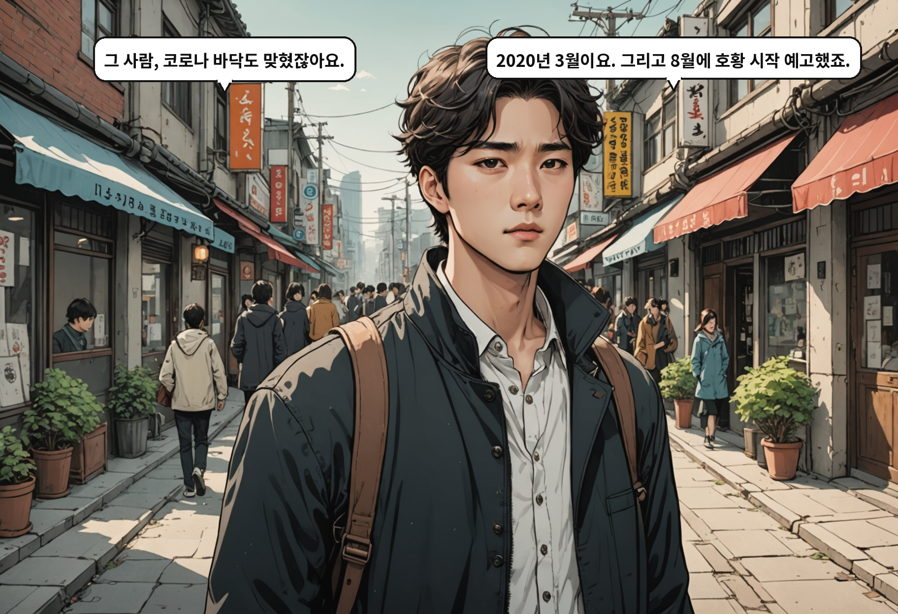 B: 그 사람, 코로나 바닥도 맞혔잖아요. A: 2020년 3월이요. 그리고 8월에 호황 시작 예고했죠.