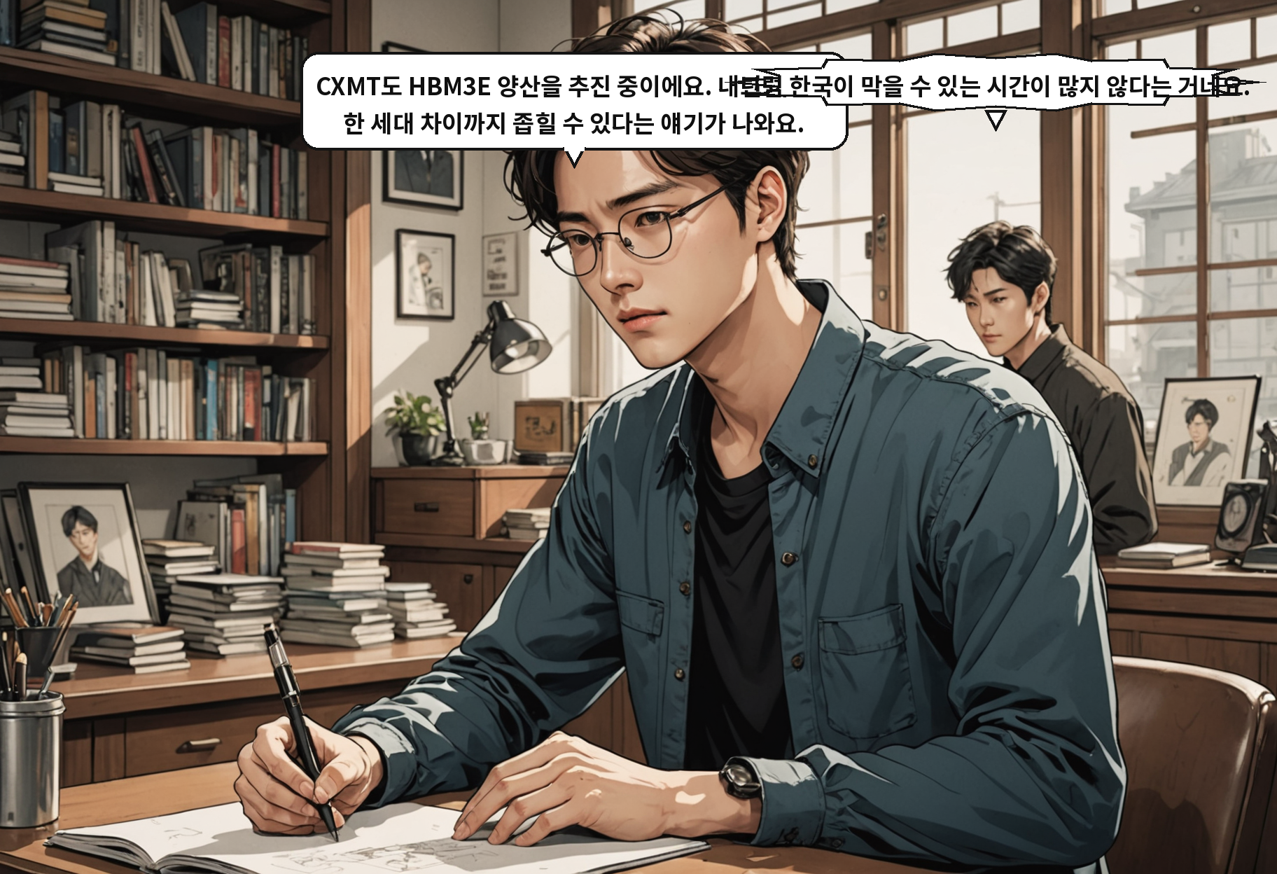 A: CXMT도 HBM3E 양산을 추진 중이에요. 내년 이후엔 한 세대 차이까지 좁힐 수 있다는 얘기가 나와요. B: 그럼 한국이 막을 수 있는 시간이 많지 않다는 거네요.