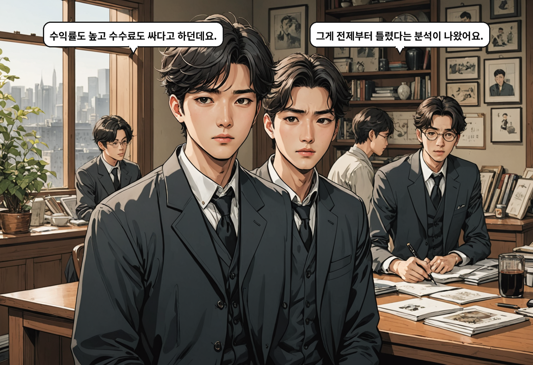 A: 수익률도 높고 수수료도 싸다고 하던데요. B: 그게 전제부터 틀렸다는 분석이 나왔어요.