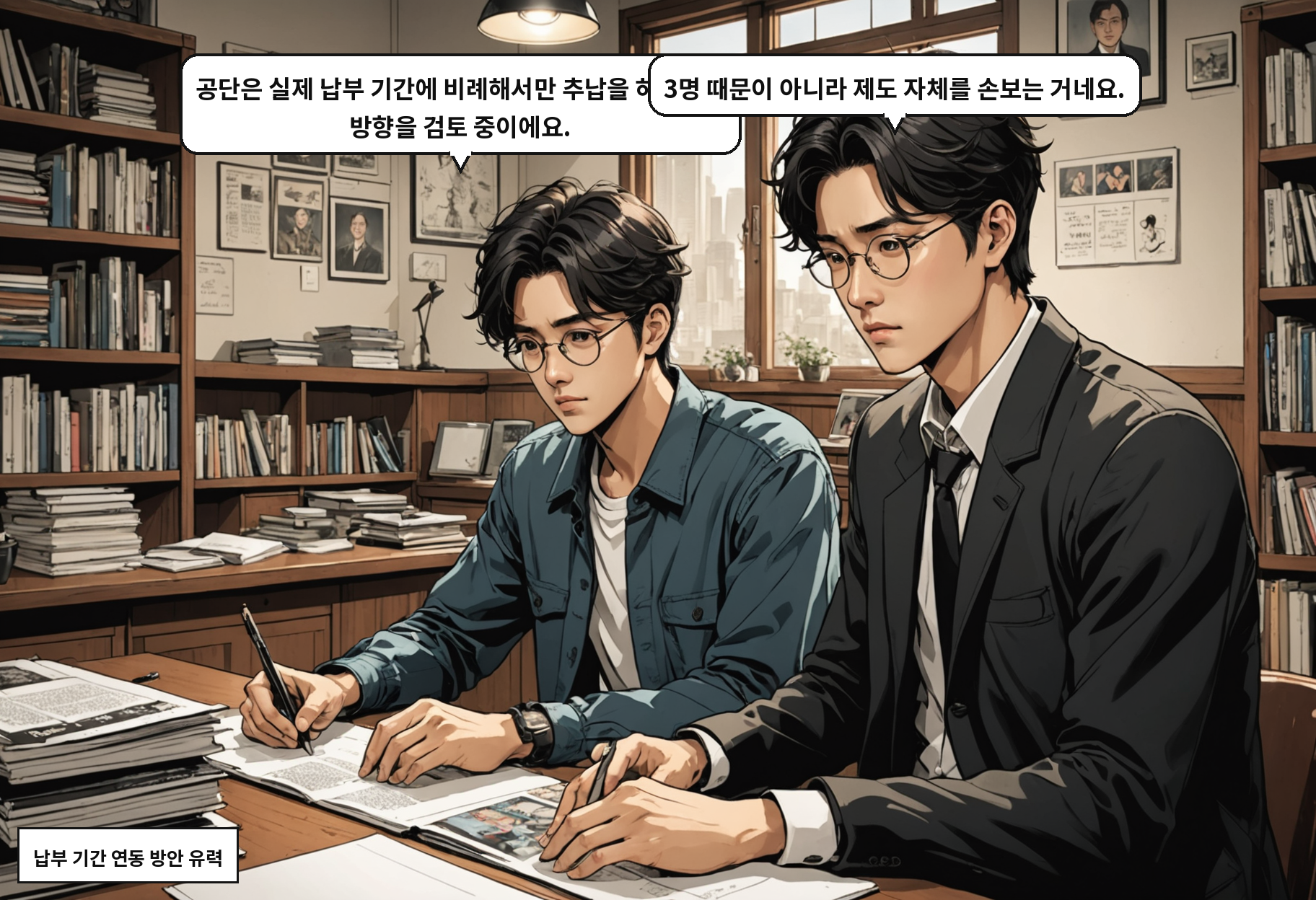 A: 공단은 실제 납부 기간에 비례해서만 추납을 허용하는 방향을 검토 중이에요. B: 3명 때문이 아니라 제도 자체를 손보는 거네요.