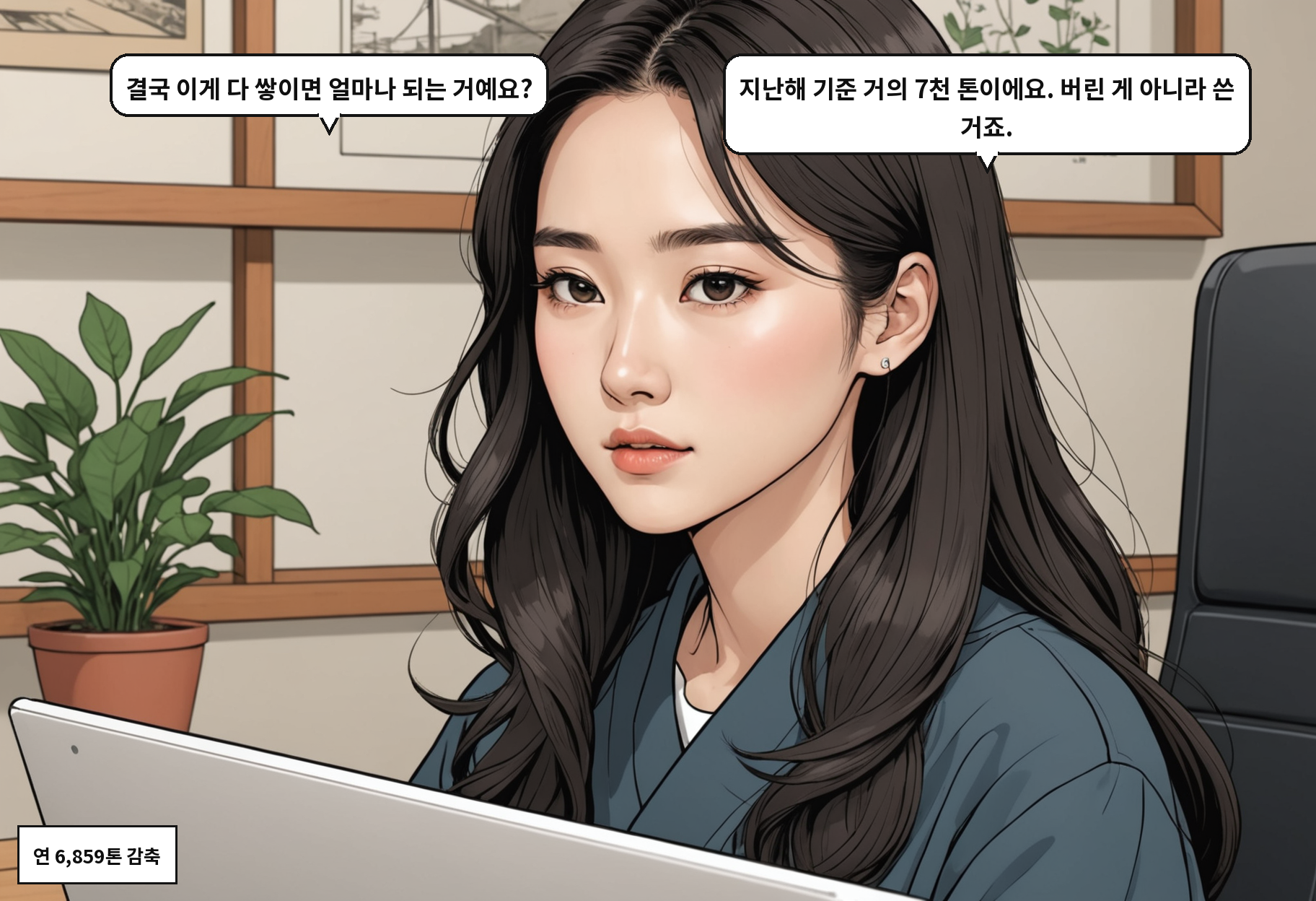 A: 결국 이게 다 쌓이면 얼마나 되는 거예요? B: 지난해 기준 거의 7천 톤이에요. 버린 게 아니라 쓴 거죠.