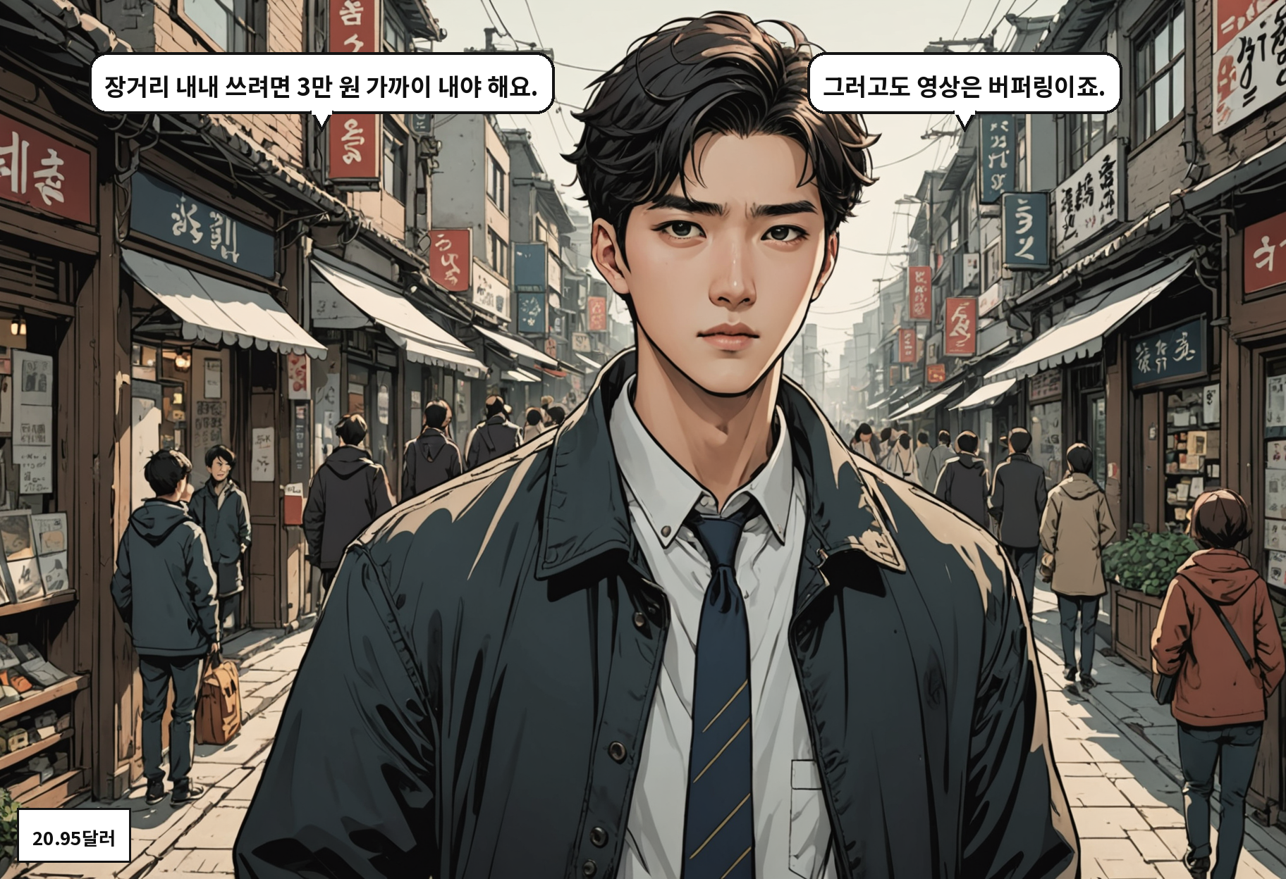 A: 장거리 내내 쓰려면 3만 원 가까이 내야 해요. B: 그러고도 영상은 버퍼링이죠.