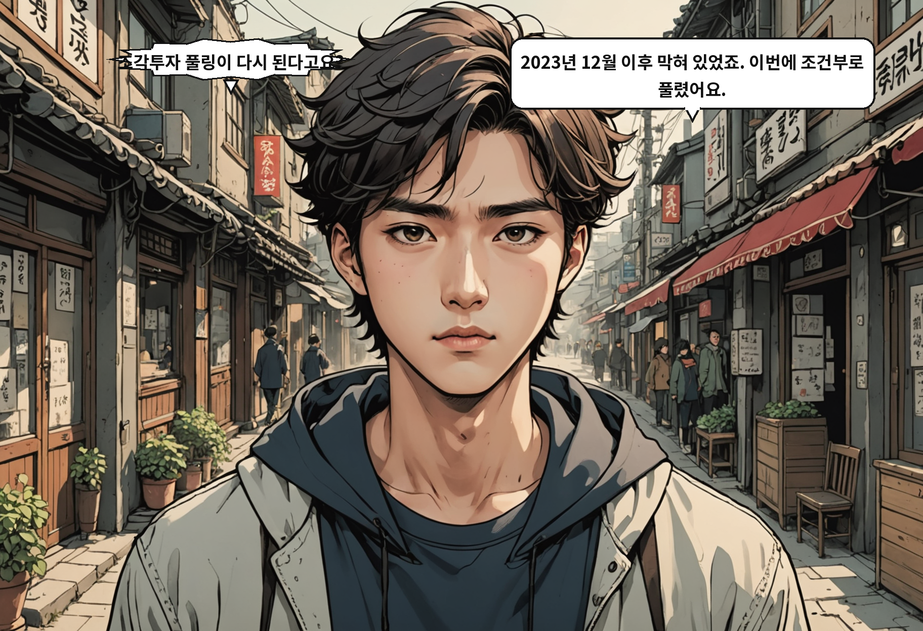 B: 조각투자 풀링이 다시 된다고요? A: 2023년 12월 이후 막혀 있었죠. 이번에 조건부로 풀렸어요.