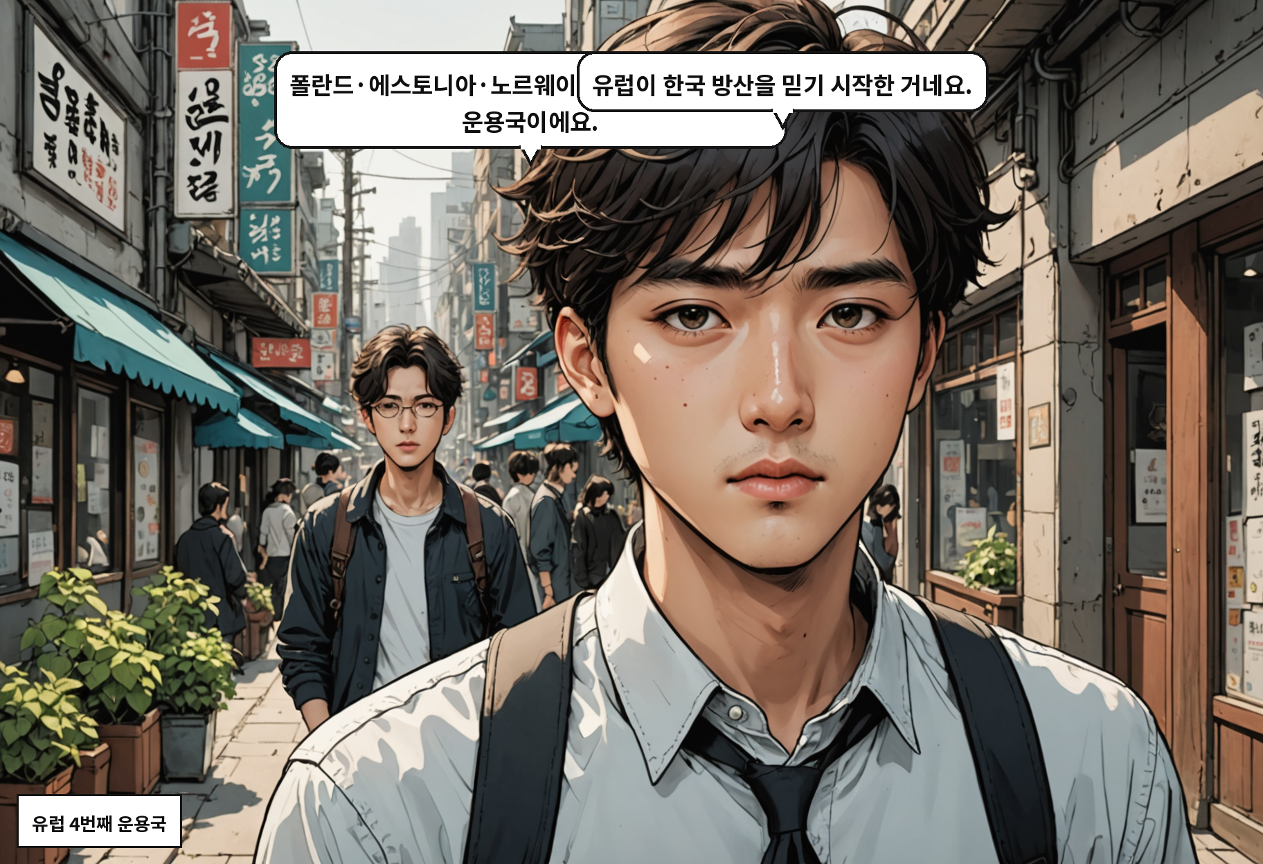 B: 폴란드·에스토니아·노르웨이에 이어 네 번째 유럽 운용국이에요. A: 유럽이 한국 방산을 믿기 시작한 거네요.
