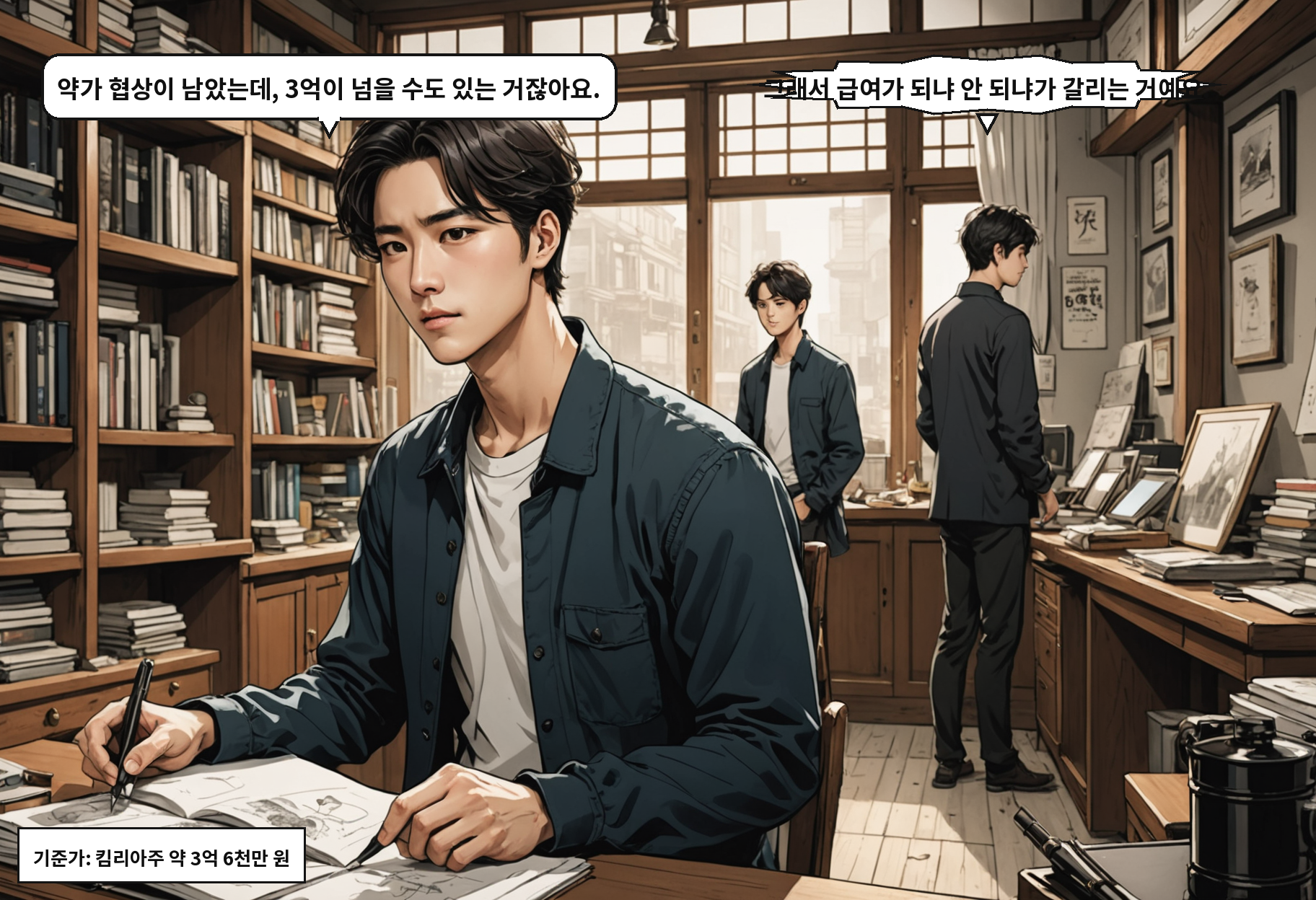 B: 약가 협상이 남았는데, 3억이 넘을 수도 있는 거잖아요. A: 그래서 급여가 되냐 안 되냐가 갈리는 거예요.