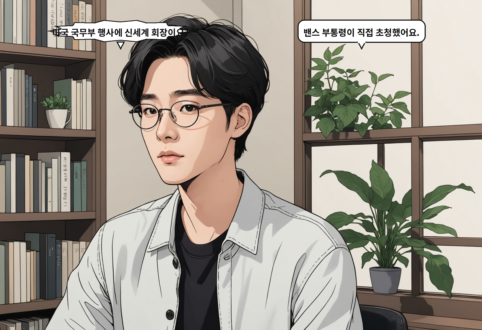 A: 미국 국무부 행사에 신세계 회장이요? B: 밴스 부통령이 직접 초청했어요.
