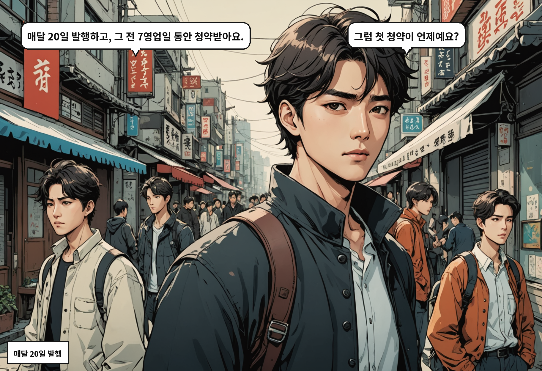 B: 매달 20일 발행하고, 그 전 7영업일 동안 청약받아요. A: 그럼 첫 청약이 언제예요?