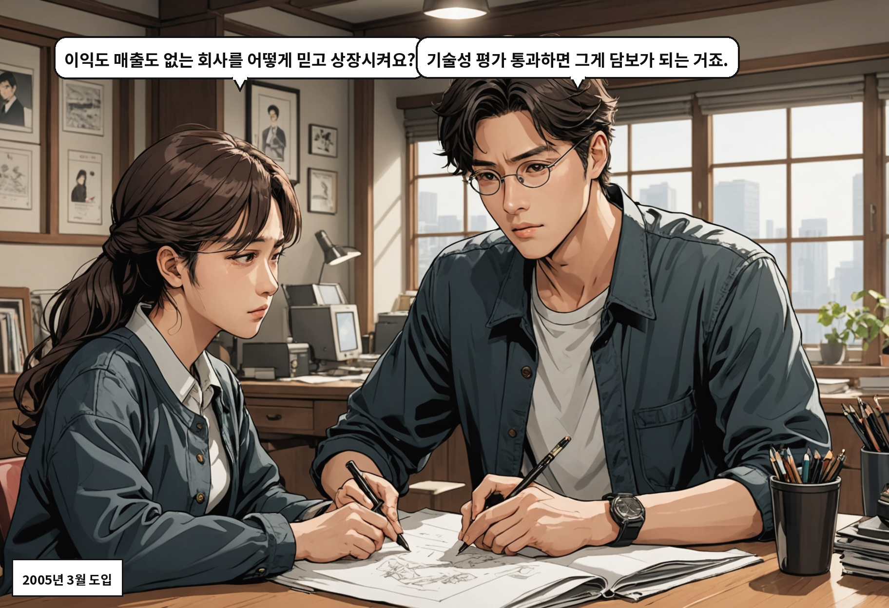 B: 이익도 매출도 없는 회사를 어떻게 믿고 상장시켜요? A: 기술성 평가 통과하면 그게 담보가 되는 거죠.