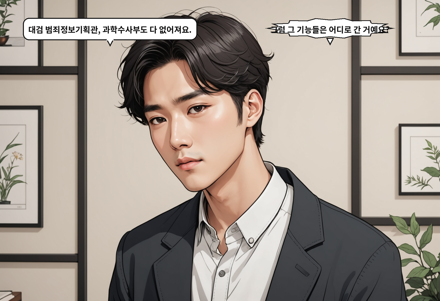 B: 대검 범죄정보기획관, 과학수사부도 다 없어져요. A: 그럼 그 기능들은 어디로 간 거예요?