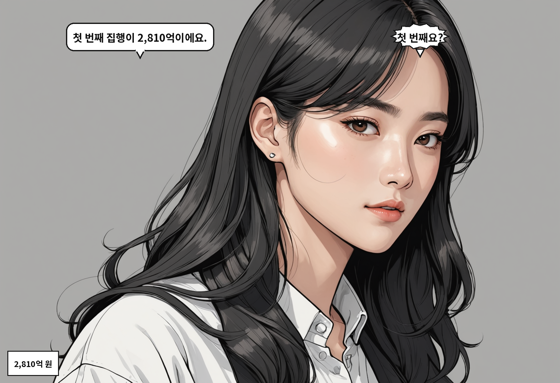 A: 첫 번째 집행이 2,810억이에요. B: 첫 번째요?