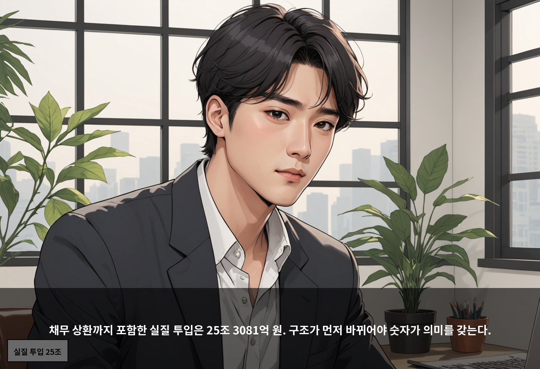 채무 상환까지 포함한 실질 투입은 25조 3081억 원. 구조가 먼저 바뀌어야 숫자가 의미를 갖는다.