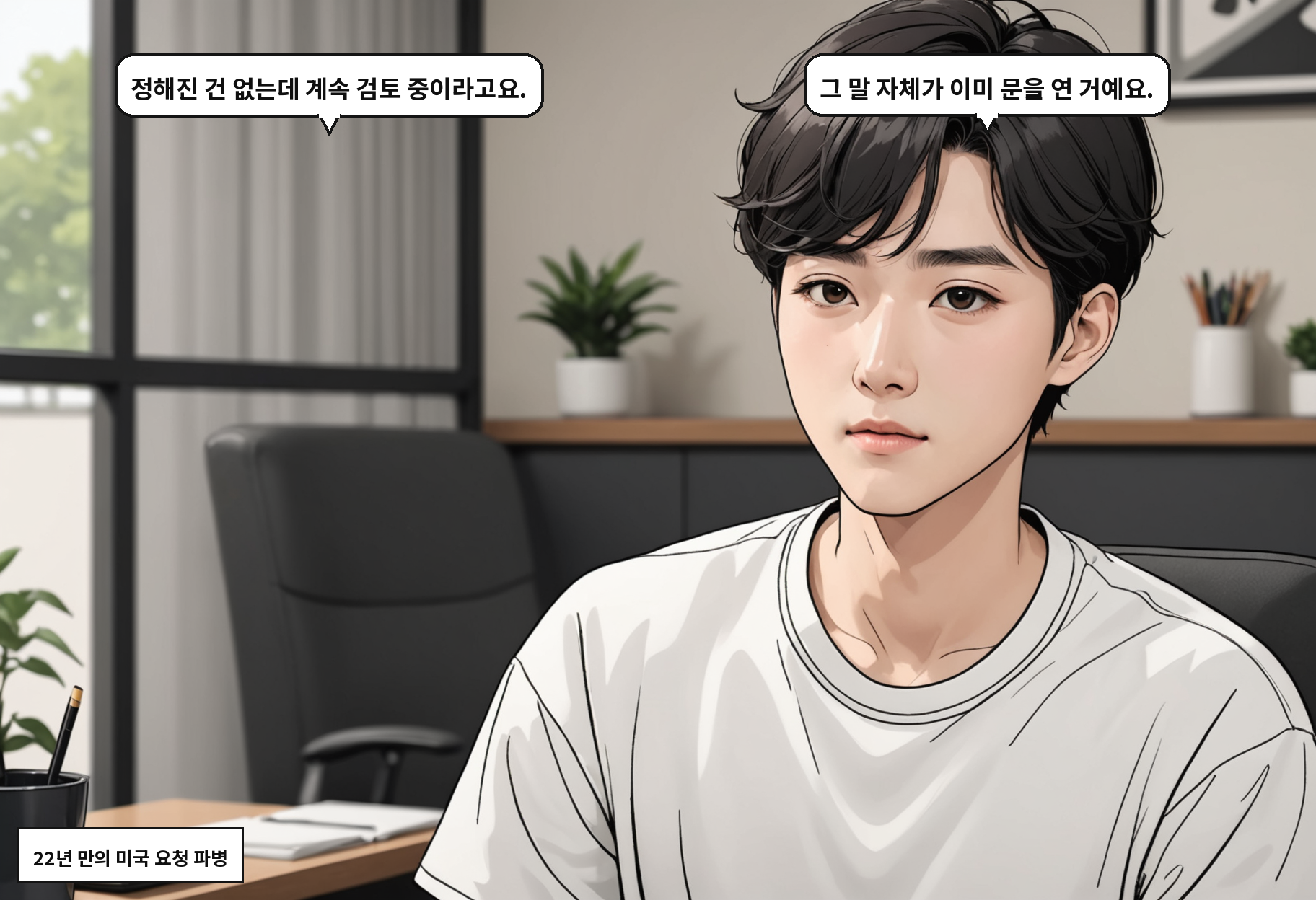 A: 정해진 건 없는데 계속 검토 중이라고요. B: 그 말 자체가 이미 문을 연 거예요.