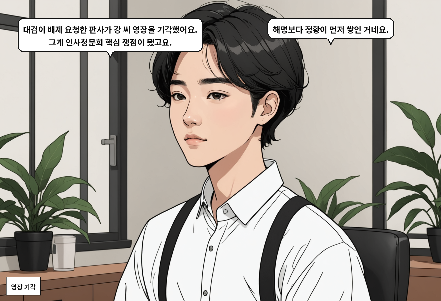 B: 대검이 배제 요청한 판사가 강 씨 영장을 기각했어요. 그게 인사청문회 핵심 쟁점이 됐고요. A: 해명보다 정황이 먼저 쌓인 거네요.