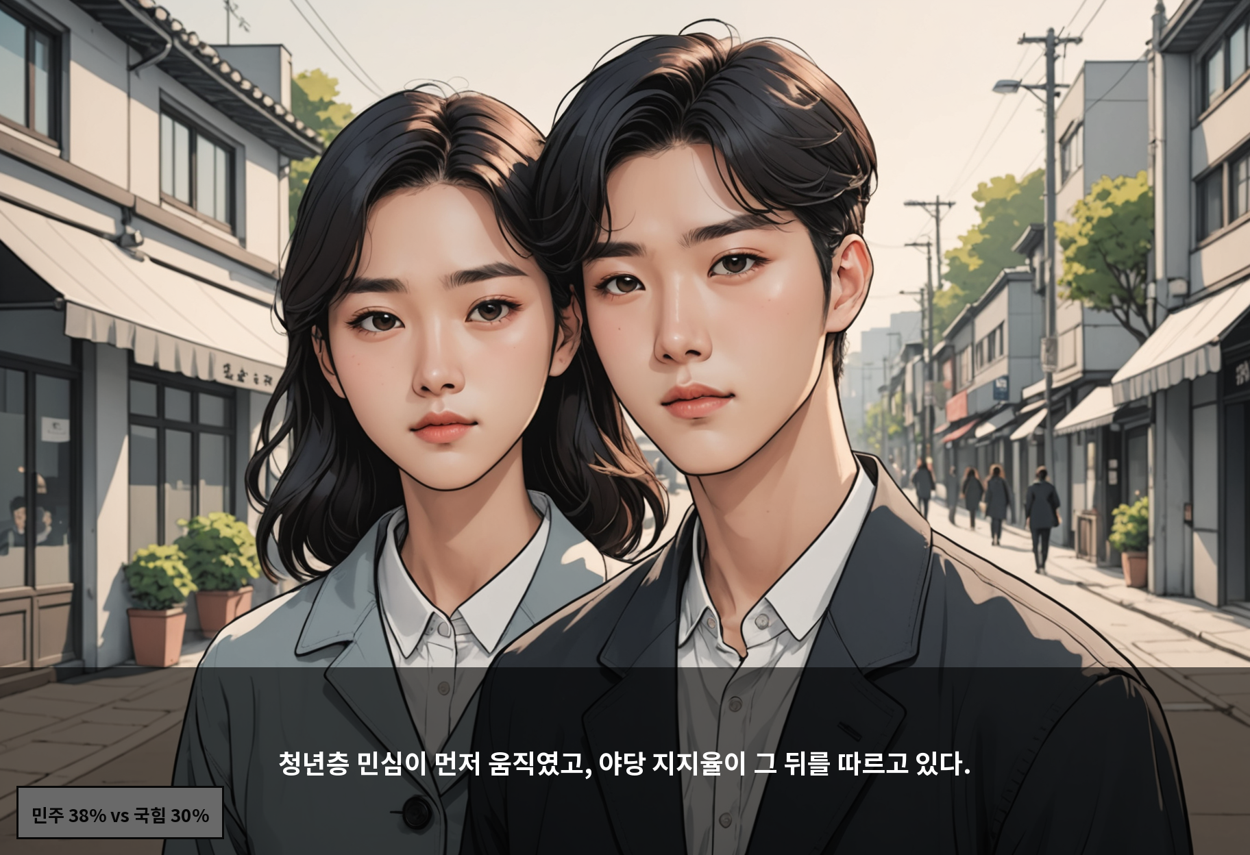 청년층 민심이 먼저 움직였고, 야당 지지율이 그 뒤를 따르고 있다.