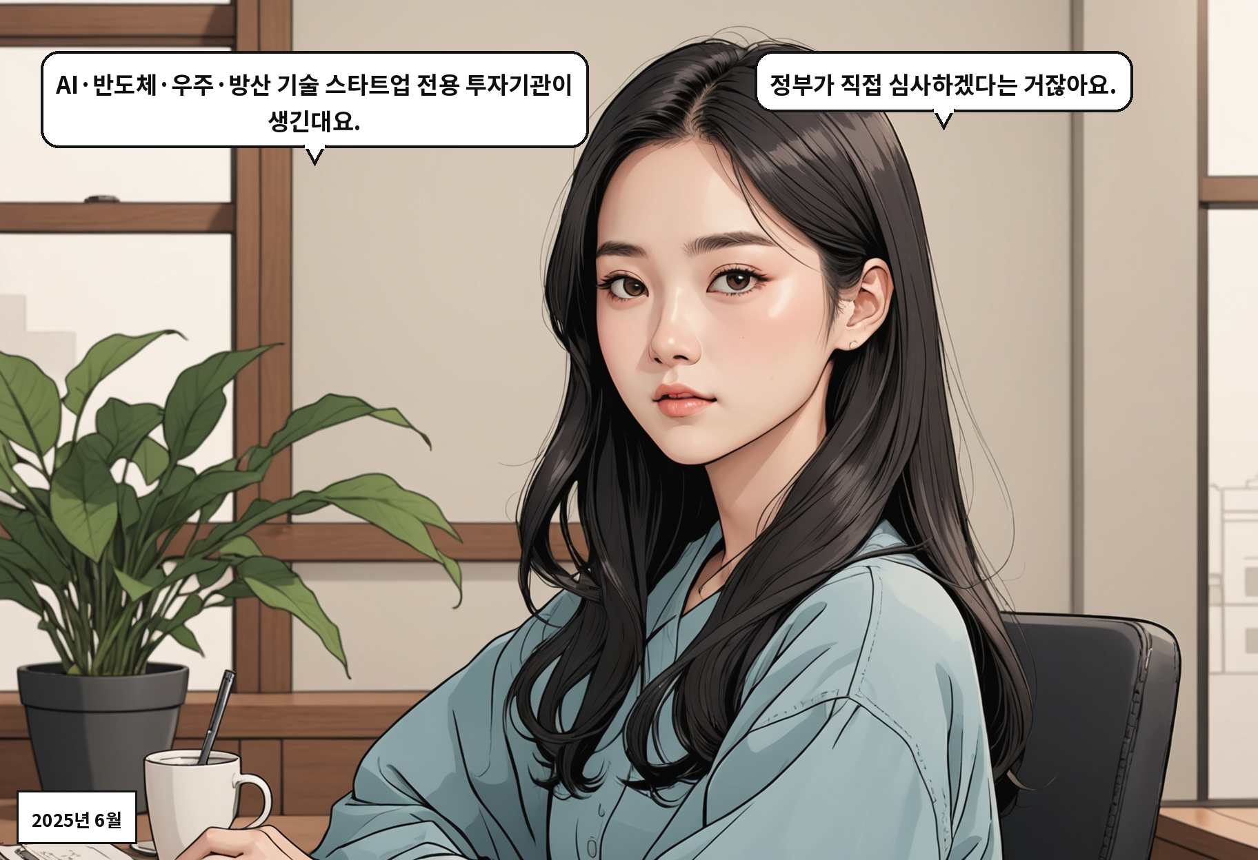 A: AI·반도체·우주·방산 기술 스타트업 전용 투자기관이 생긴대요. B: 정부가 직접 심사하겠다는 거잖아요.