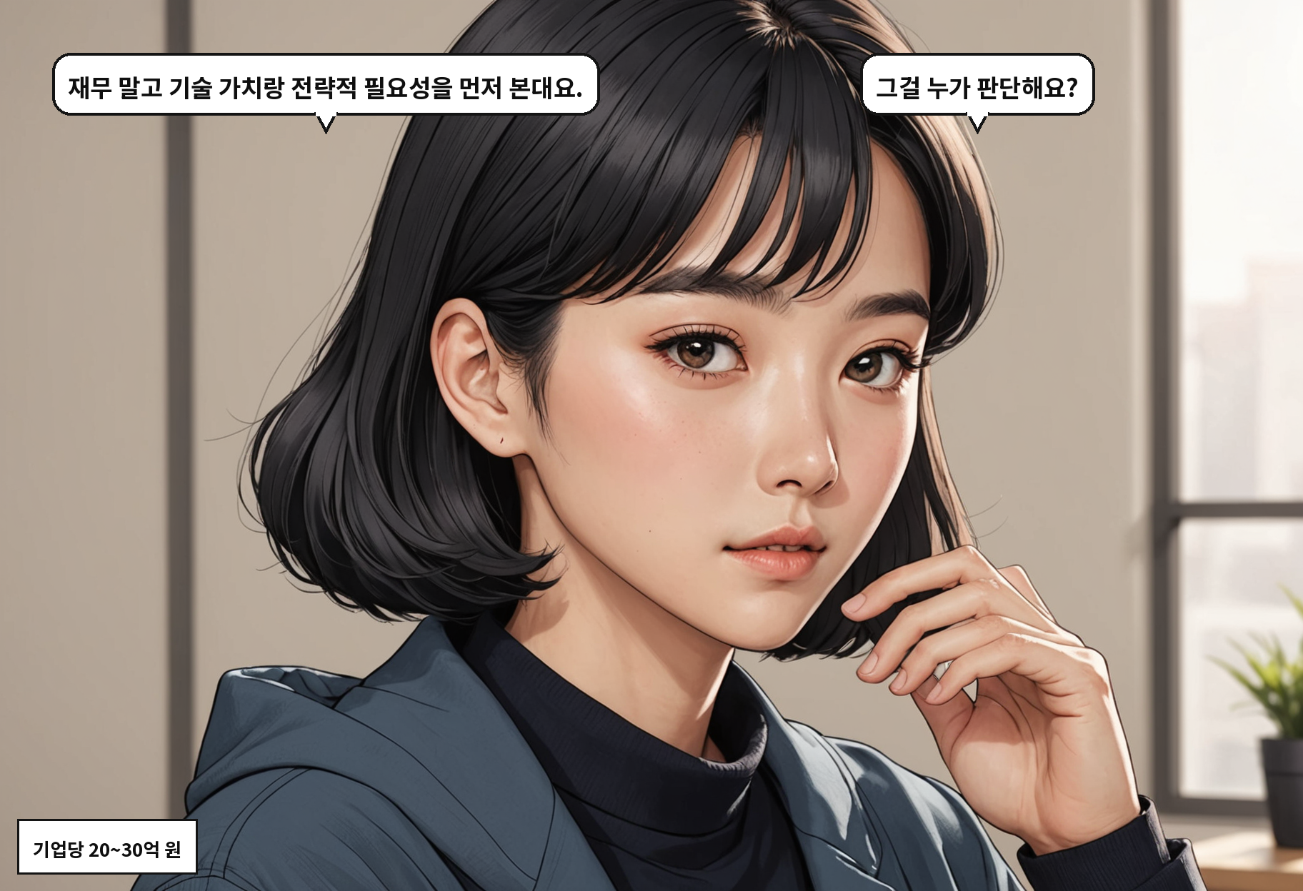 B: 재무 말고 기술 가치랑 전략적 필요성을 먼저 본대요. A: 그걸 누가 판단해요?