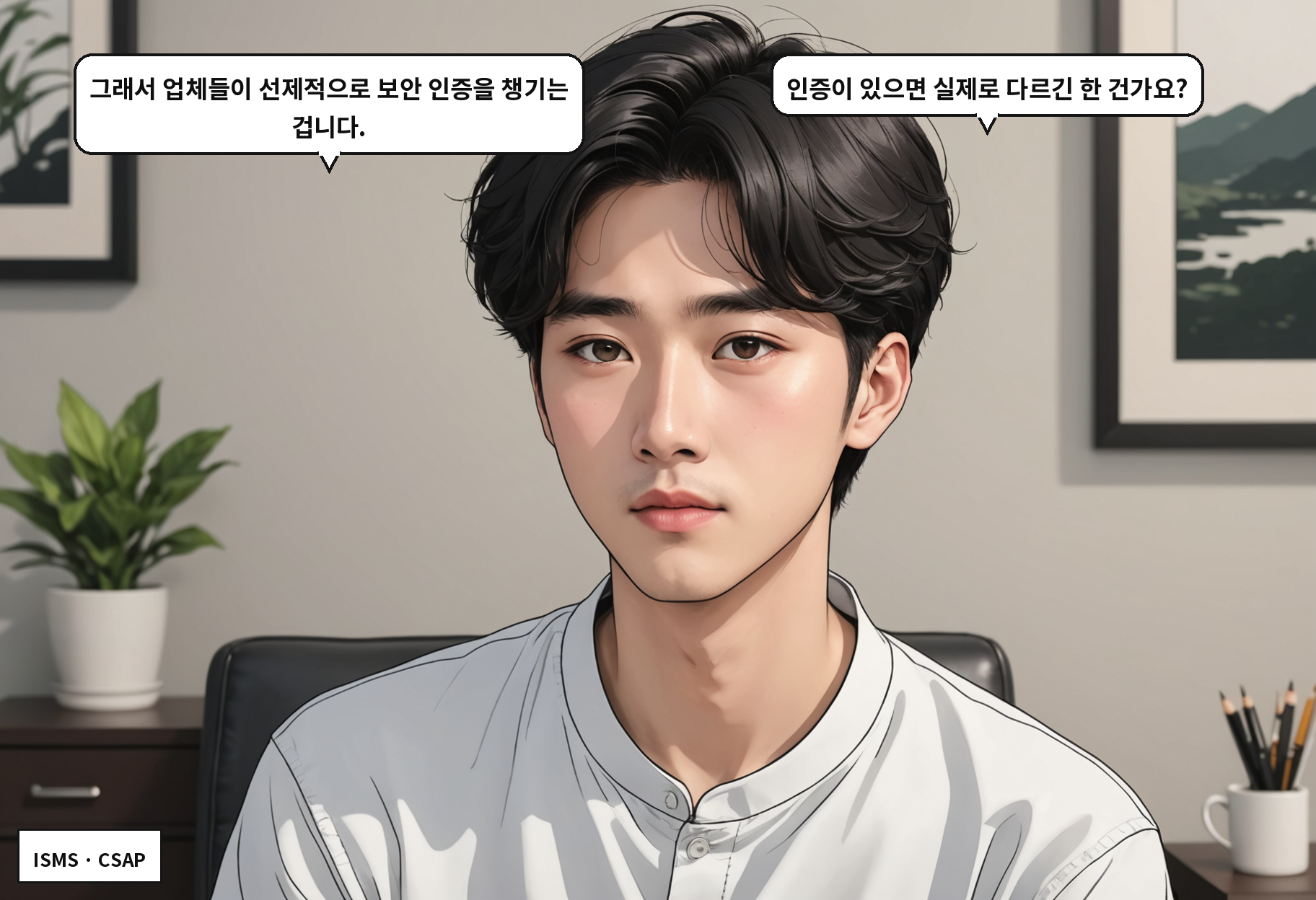 B: 그래서 업체들이 선제적으로 보안 인증을 챙기는 겁니다. A: 인증이 있으면 실제로 다르긴 한 건가요?