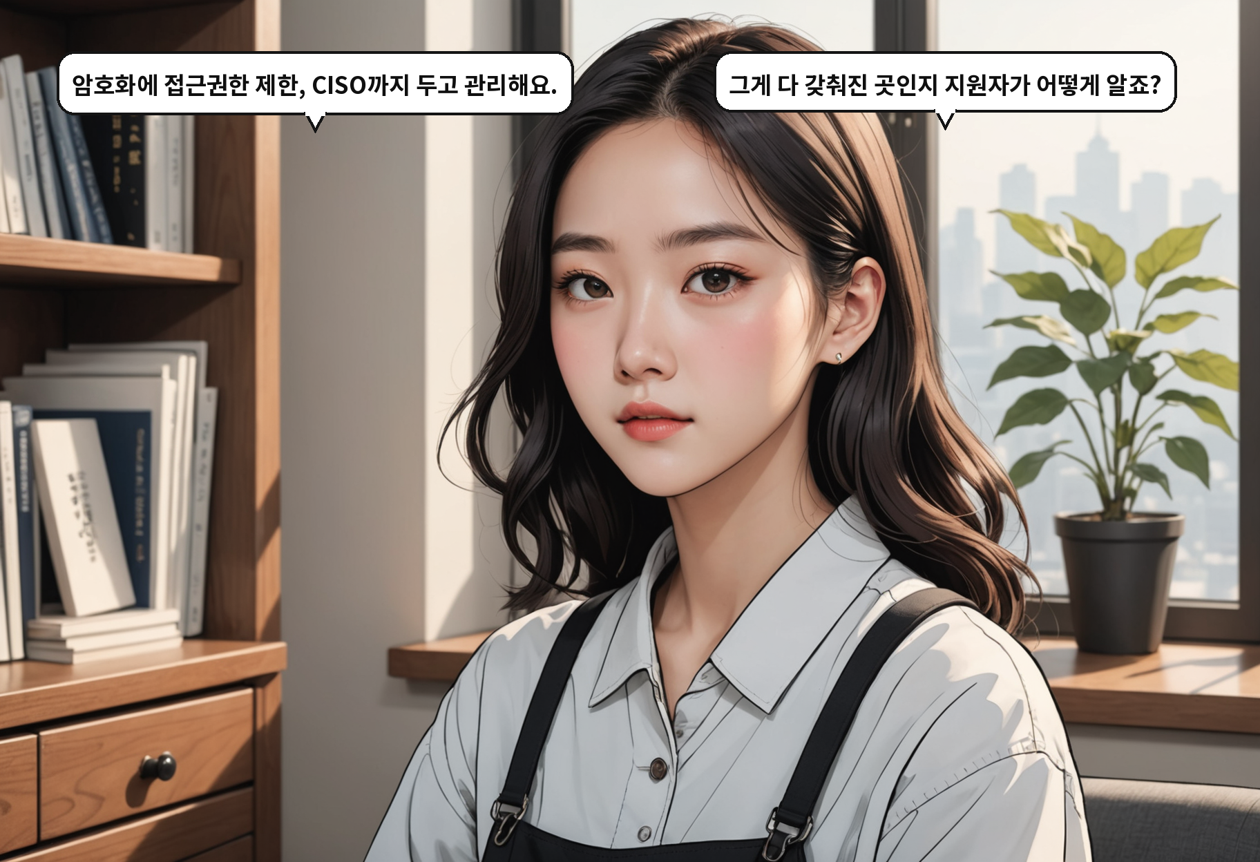 B: 암호화에 접근권한 제한, CISO까지 두고 관리해요. A: 그게 다 갖춰진 곳인지 지원자가 어떻게 알죠?