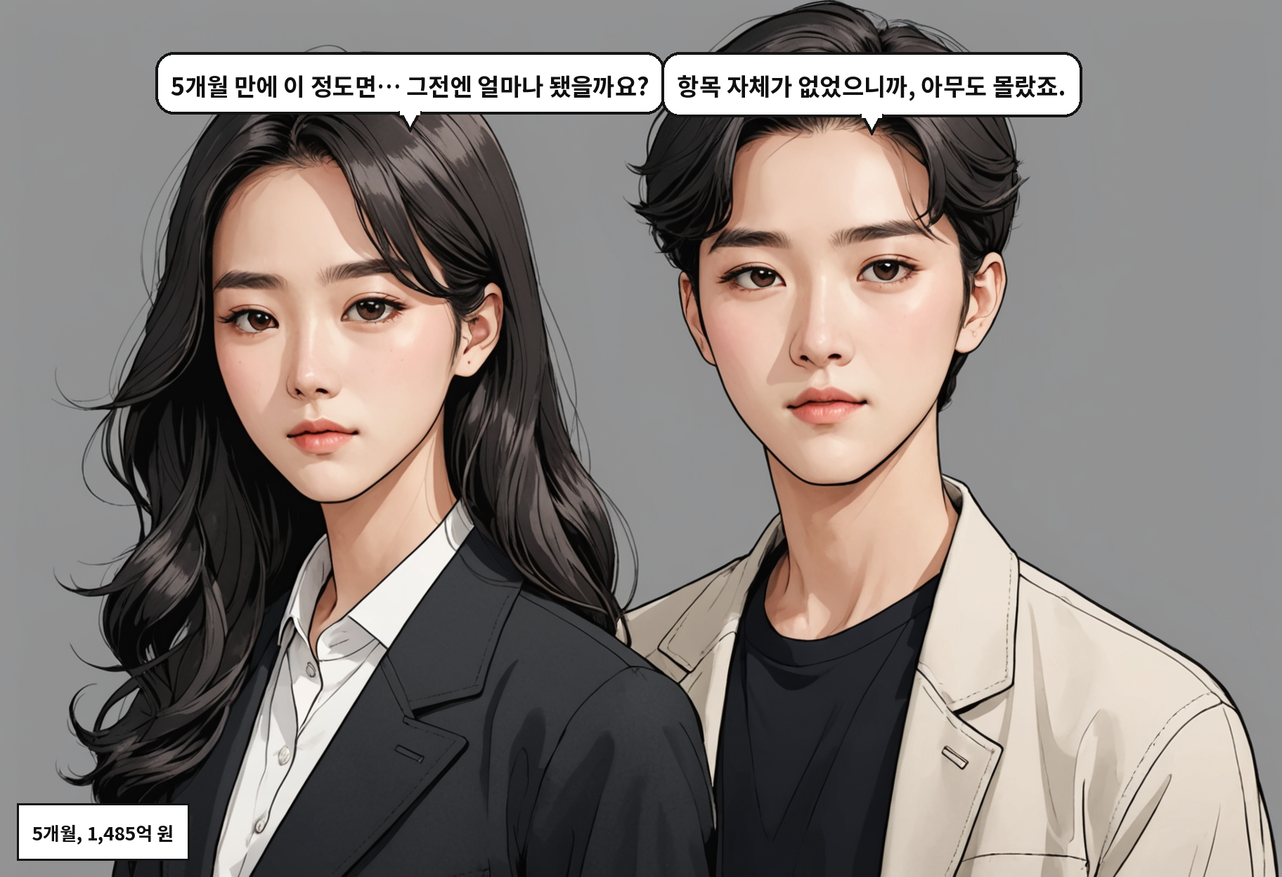 B: 5개월 만에 이 정도면… 그전엔 얼마나 됐을까요? A: 항목 자체가 없었으니까, 아무도 몰랐죠.