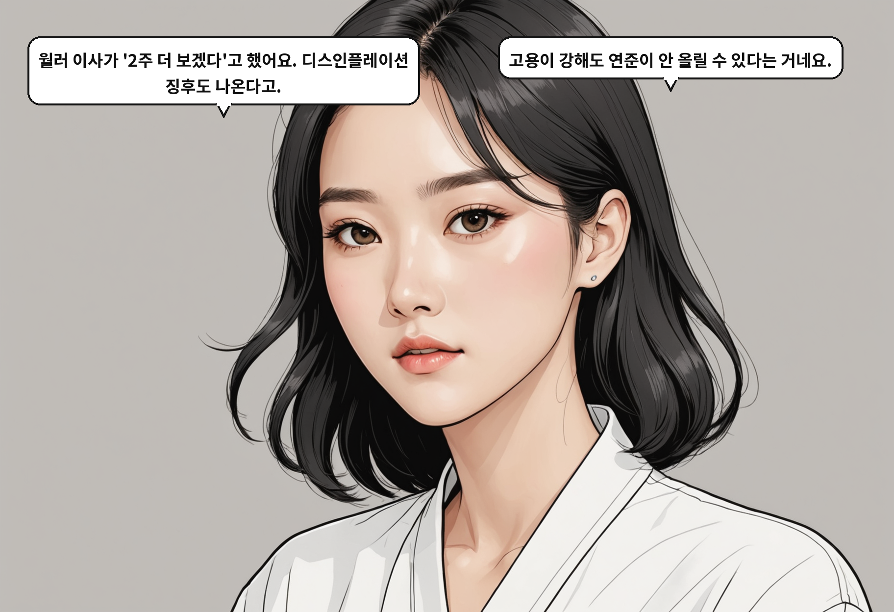 B: 월러 이사가 '2주 더 보겠다'고 했어요. 디스인플레이션 징후도 나온다고. A: 고용이 강해도 연준이 안 올릴 수 있다는 거네요.