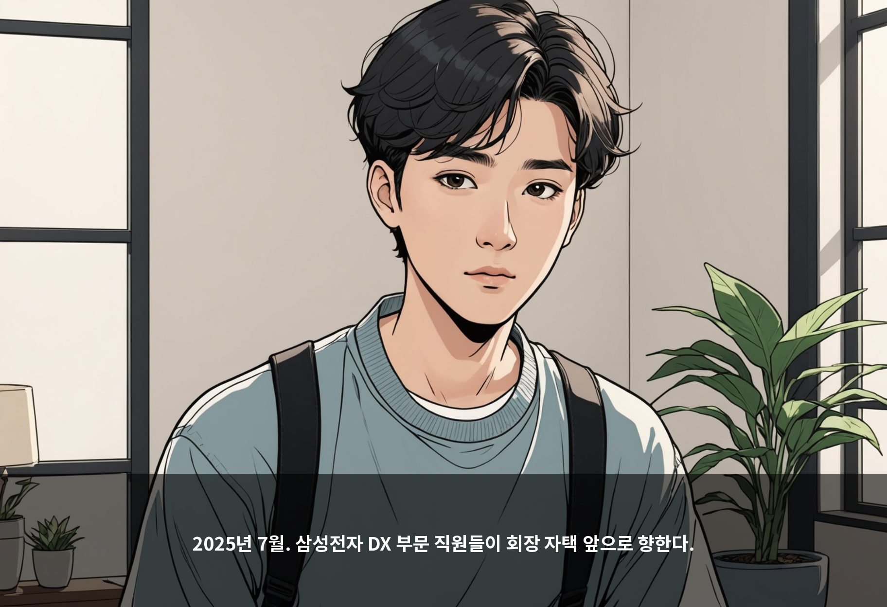 2025년 7월. 삼성전자 DX 부문 직원들이 회장 자택 앞으로 향한다.