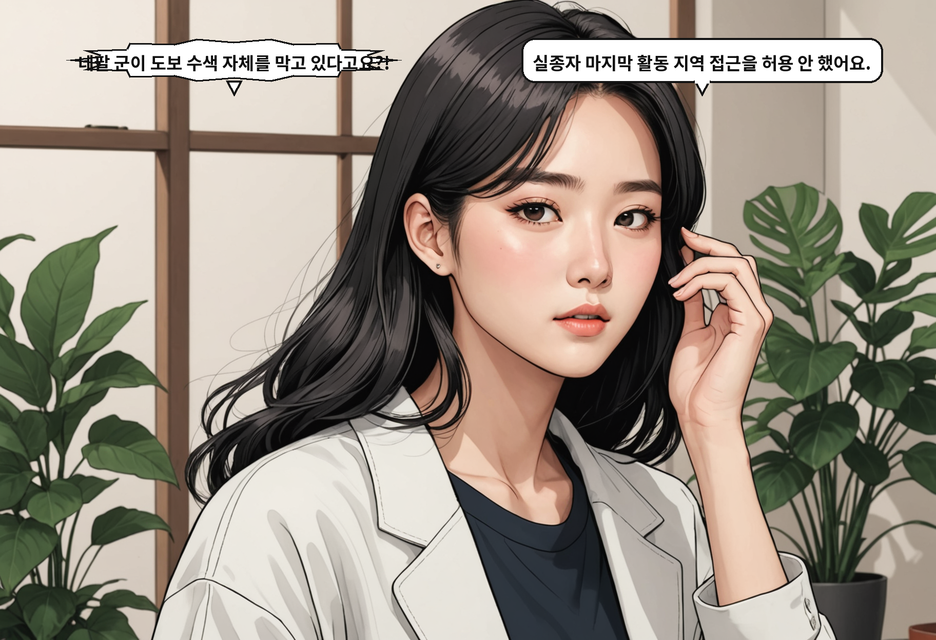 A: 네팔 군이 도보 수색 자체를 막고 있다고요?! B: 실종자 마지막 활동 지역 접근을 허용 안 했어요.