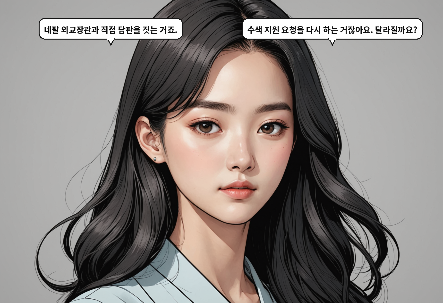 B: 네팔 외교장관과 직접 담판을 짓는 거죠. A: 수색 지원 요청을 다시 하는 거잖아요. 달라질까요?