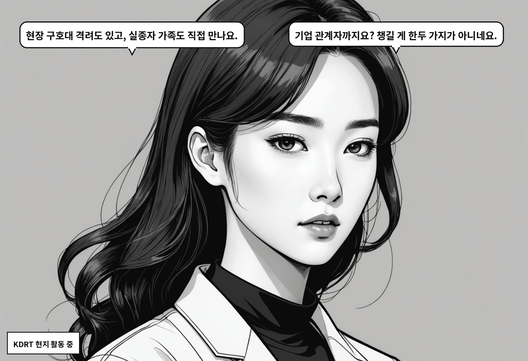 B: 현장 구호대 격려도 있고, 실종자 가족도 직접 만나요. A: 기업 관계자까지요? 챙길 게 한두 가지가 아니네요.