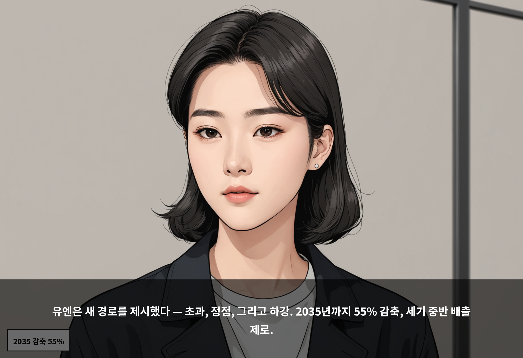 유엔은 새 경로를 제시했다 — 초과, 정점, 그리고 하강. 2035년까지 55% 감축, 세기 중반 배출 제로.