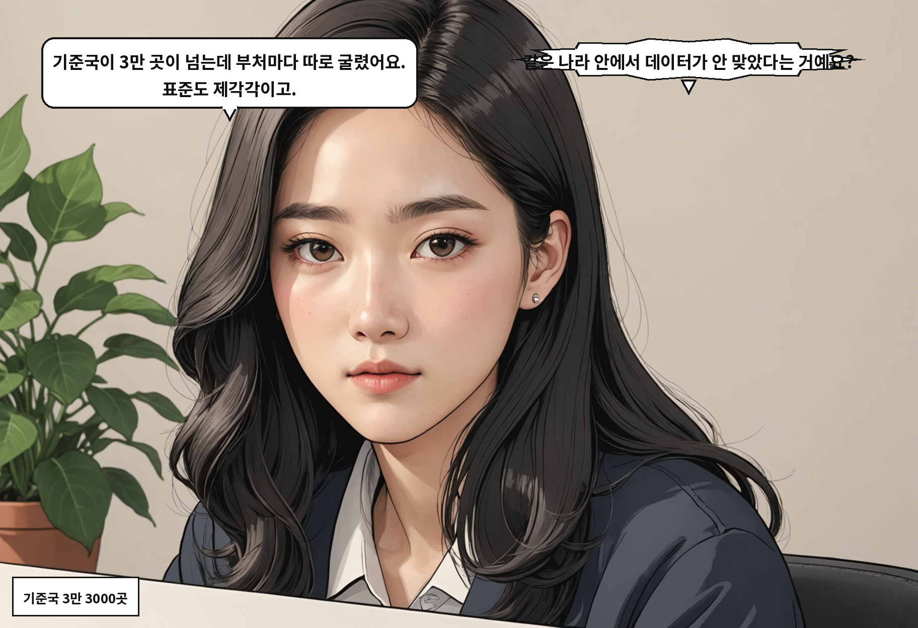 A: 기준국이 3만 곳이 넘는데 부처마다 따로 굴렸어요. 표준도 제각각이고. B: 같은 나라 안에서 데이터가 안 맞았다는 거예요?