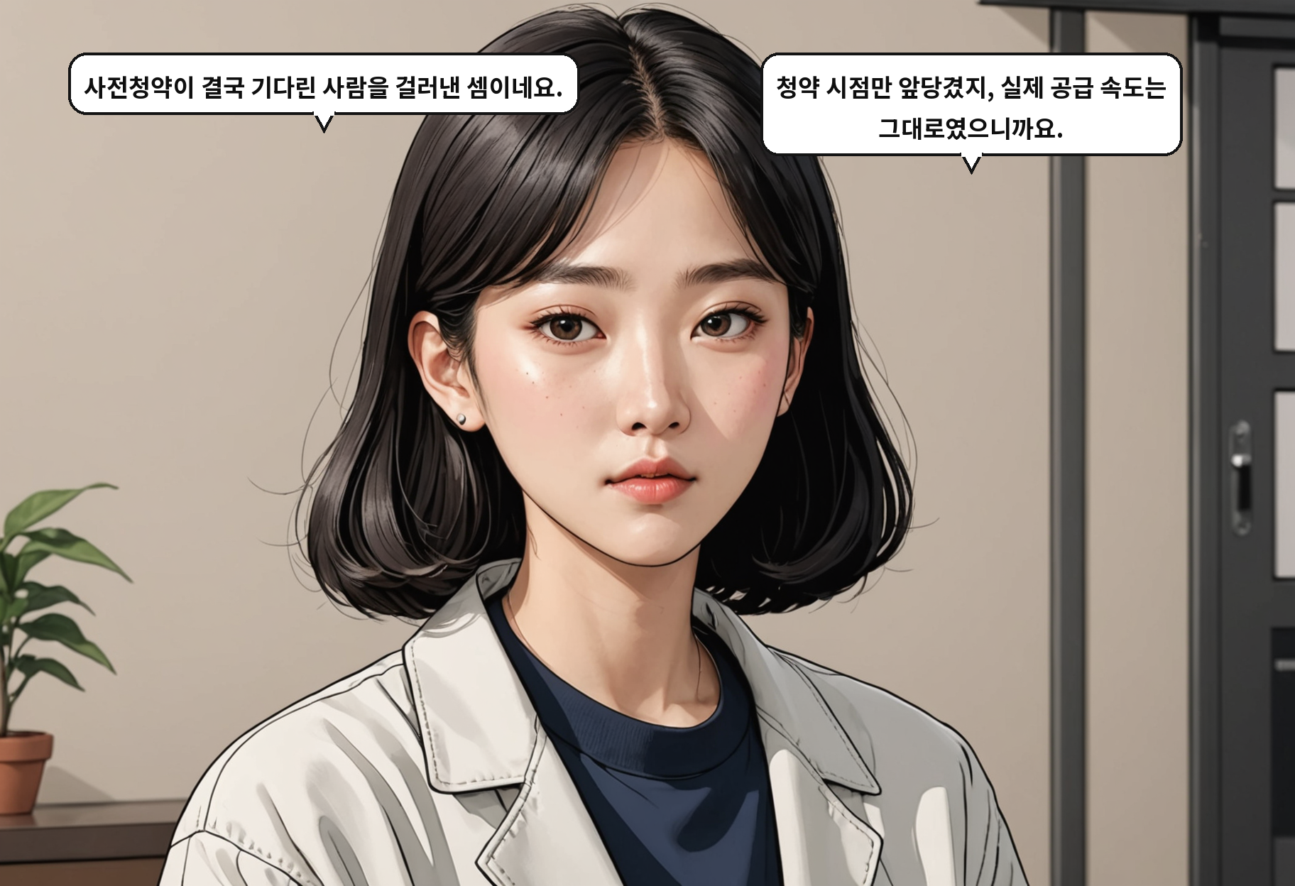 A: 사전청약이 결국 기다린 사람을 걸러낸 셈이네요. B: 청약 시점만 앞당겼지, 실제 공급 속도는 그대로였으니까요.