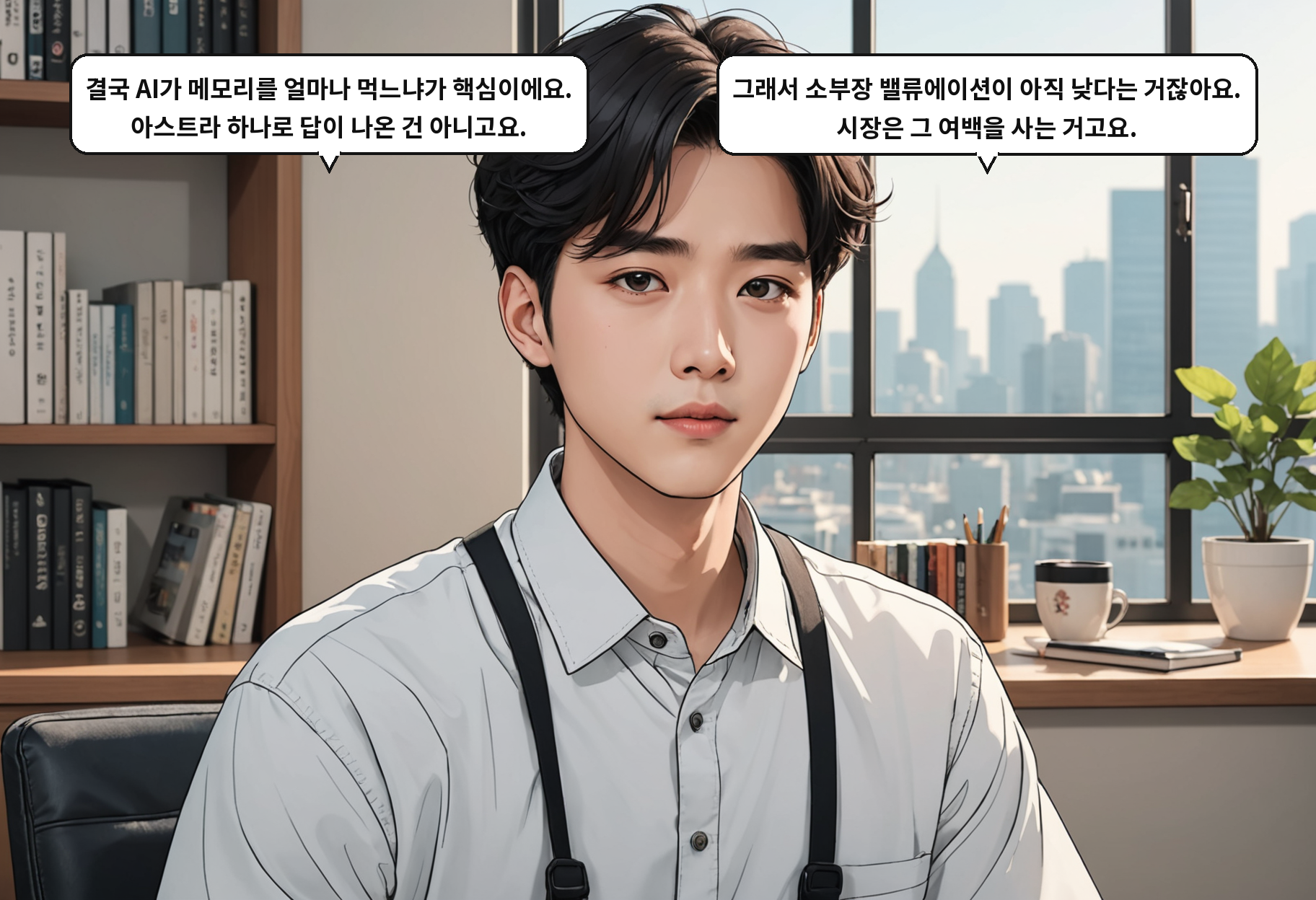 B: 결국 AI가 메모리를 얼마나 먹느냐가 핵심이에요. 아스트라 하나로 답이 나온 건 아니고요. A: 그래서 소부장 밸류에이션이 아직 낮다는 거잖아요. 시장은 그 여백을 사는 거고요.