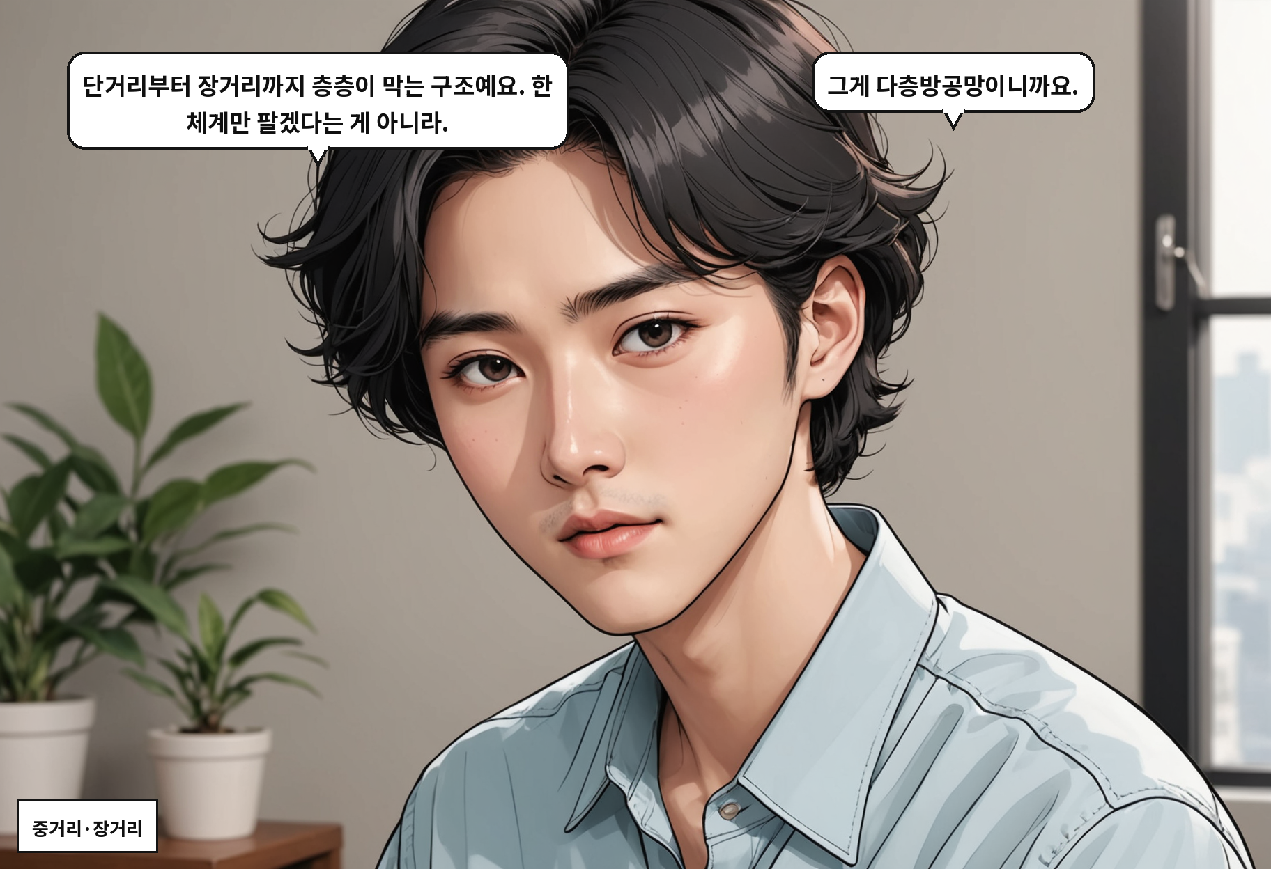 B: 단거리부터 장거리까지 층층이 막는 구조예요. 한 체계만 팔겠다는 게 아니라. A: 그게 다층방공망이니까요.