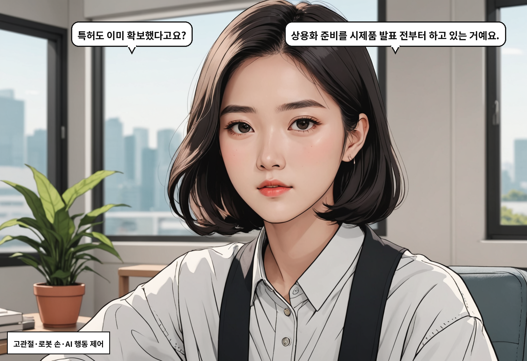 A: 특허도 이미 확보했다고요? B: 상용화 준비를 시제품 발표 전부터 하고 있는 거예요.
