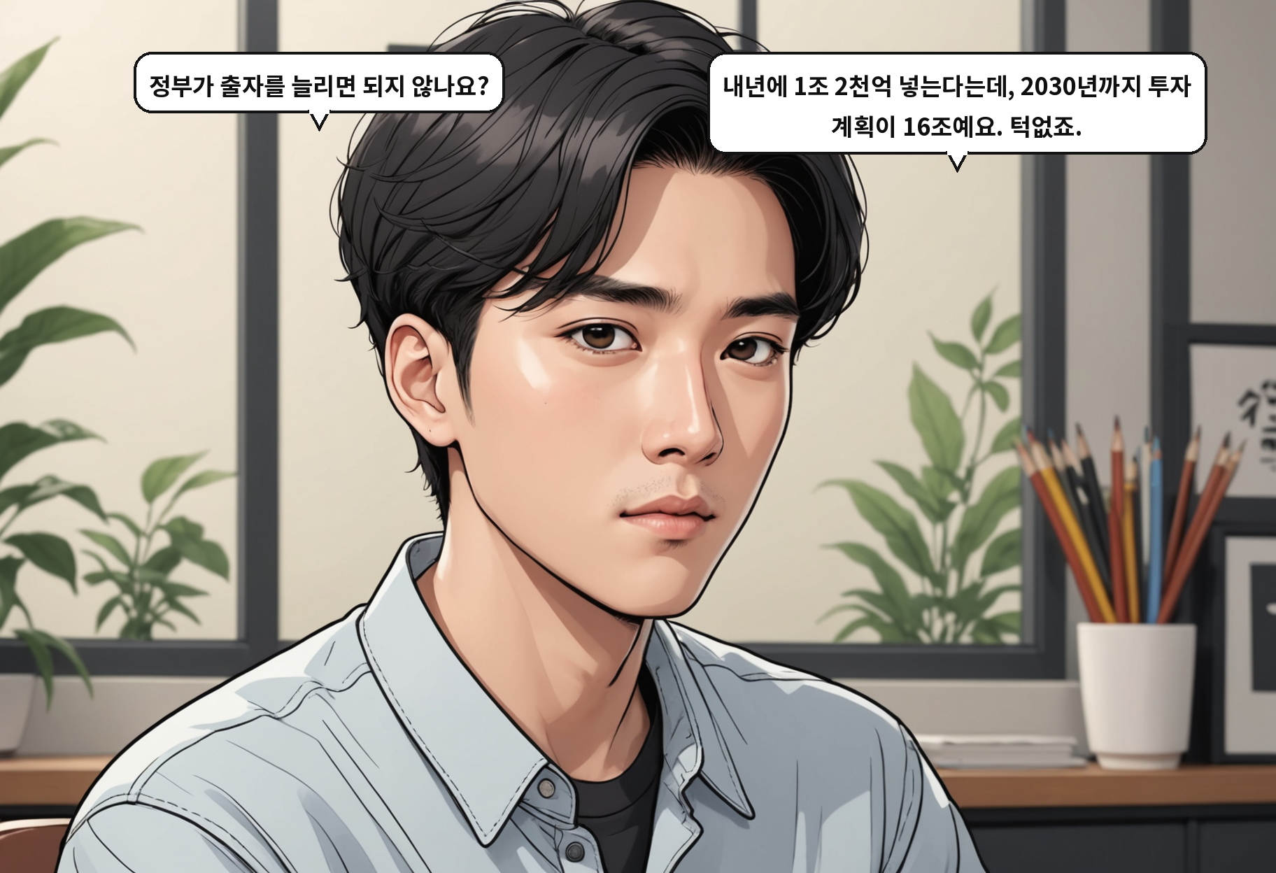A: 정부가 내년에 1조 2,000억 원 넣는다는데, 충분한 건가요? B: 2030년까지 투자 계획이 16조가 넘어요. 역부족이죠.