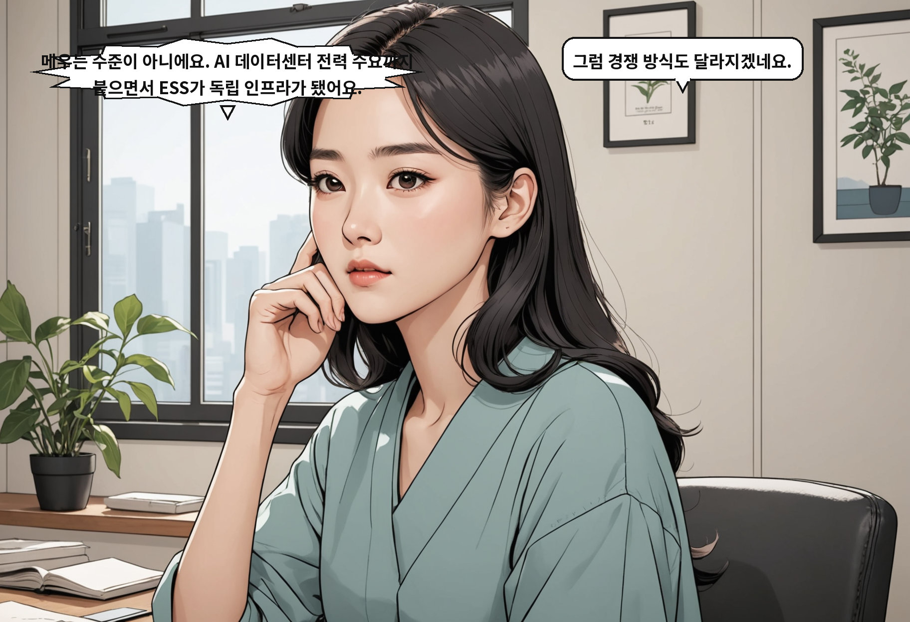 A: 메우는 수준이 아니에요. AI 데이터센터 전력 수요까지 붙으면서 ESS가 독립 인프라가 됐어요. B: 그럼 경쟁 방식도 달라지겠네요.