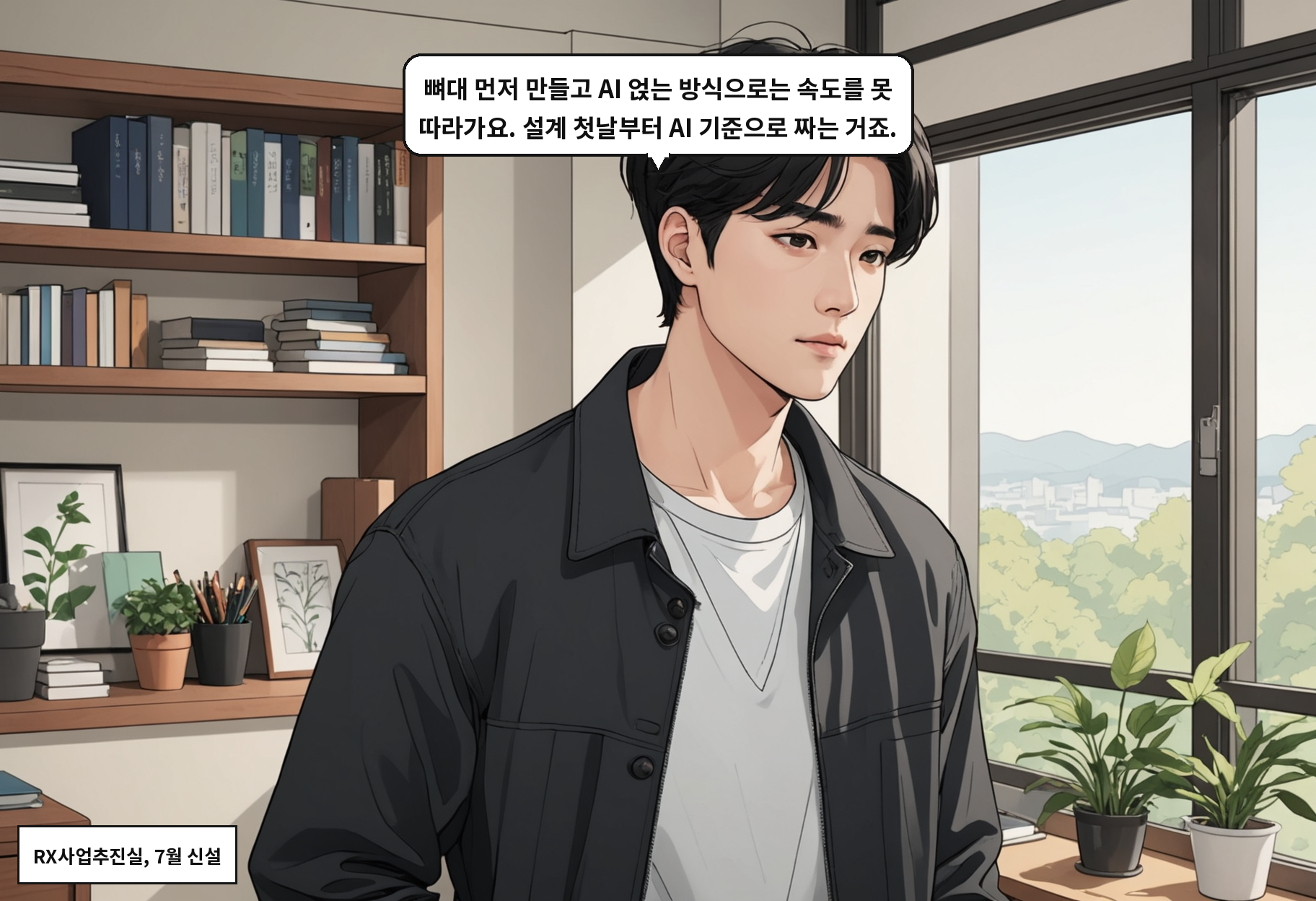 B: 뼈대 먼저 만들고 AI 얹는 방식으로는 속도를 못 따라가요. 설계 첫날부터 AI 기준으로 짜는 거죠.