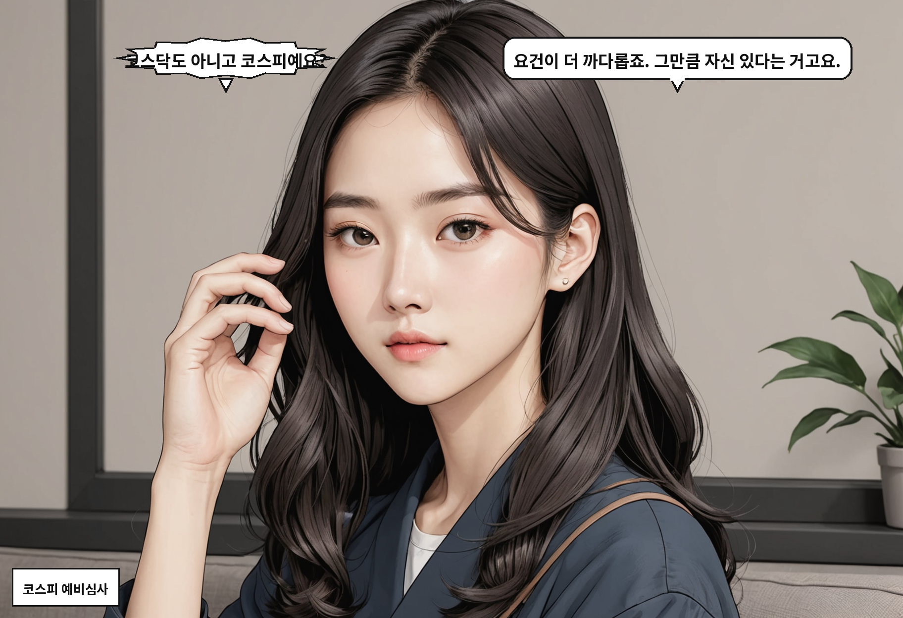 A: 코스닥도 아니고 코스피예요? B: 요건이 더 까다롭죠. 그만큼 자신 있다는 거고요.