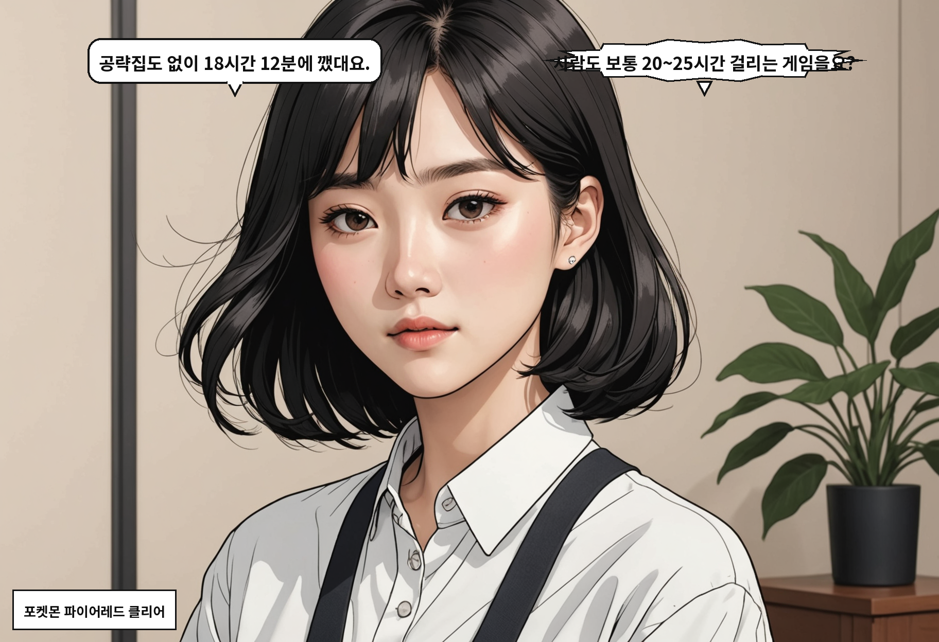 A: 공략집도 없이 18시간 12분에 깼대요. B: 사람도 보통 20~25시간 걸리는 게임을요?