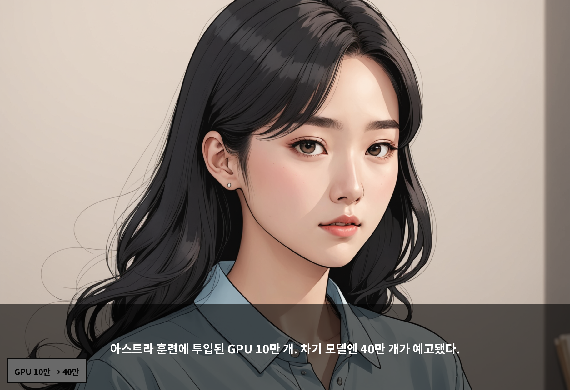 아스트라 훈련에 투입된 GPU 10만 개. 차기 모델엔 40만 개가 예고됐다.