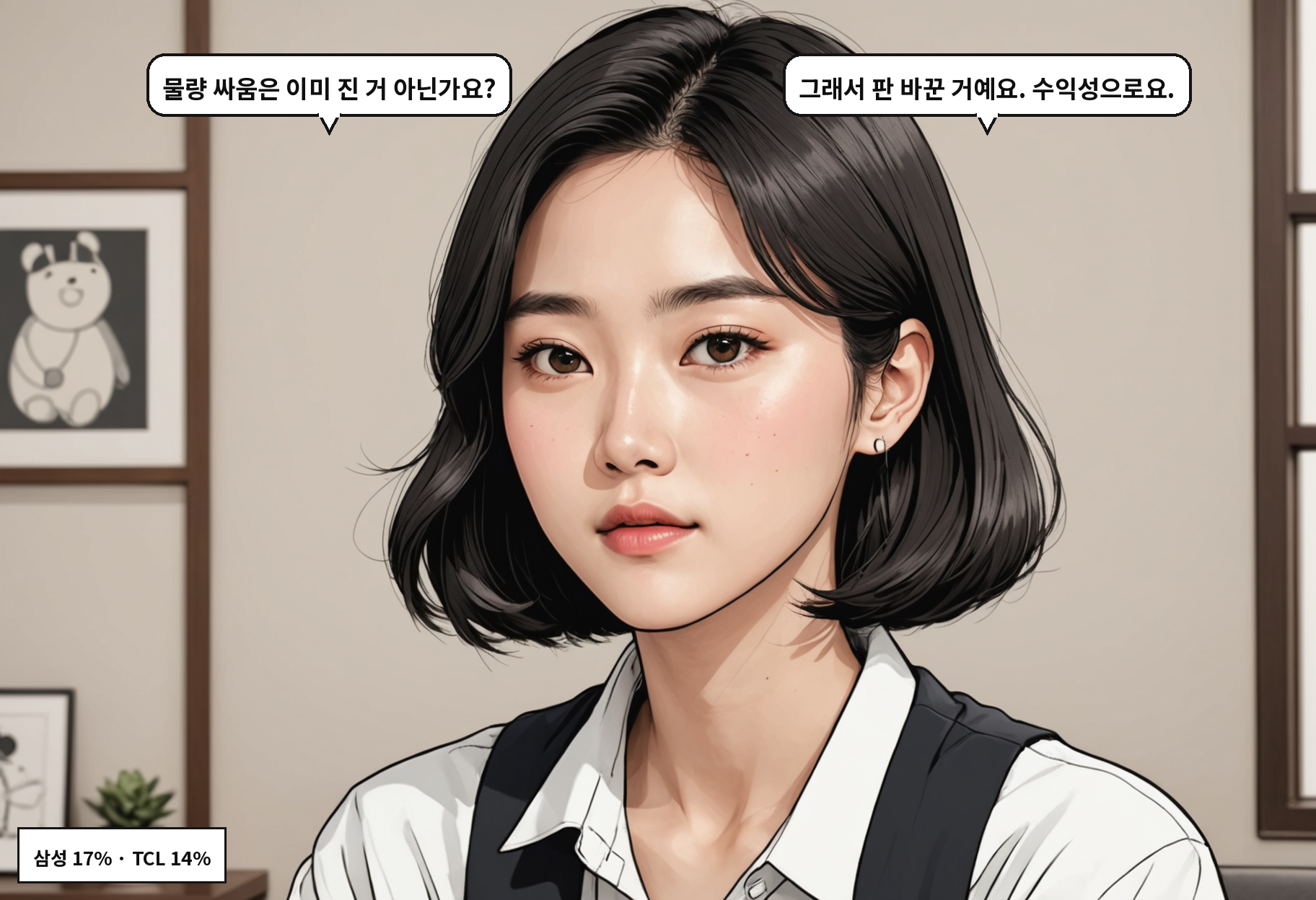 B: 물량 싸움은 이미 진 거 아닌가요? A: 그래서 판 바꾼 거예요. 수익성으로요.