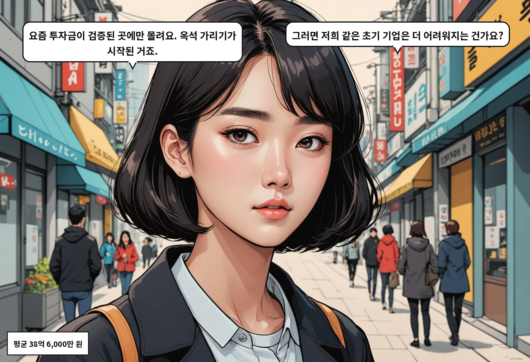 B: 요즘 투자금이 검증된 곳에만 몰려요. 옥석 가리기가 시작된 거죠. A: 그러면 저희 같은 초기 기업은 더 어려워지는 건가요?