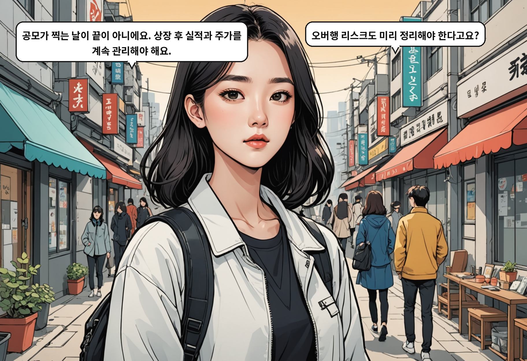 B: 공모가 찍는 날이 끝이 아니에요. 상장 후 실적과 주가를 계속 관리해야 해요. A: 오버행 리스크도 미리 정리해야 한다고요?