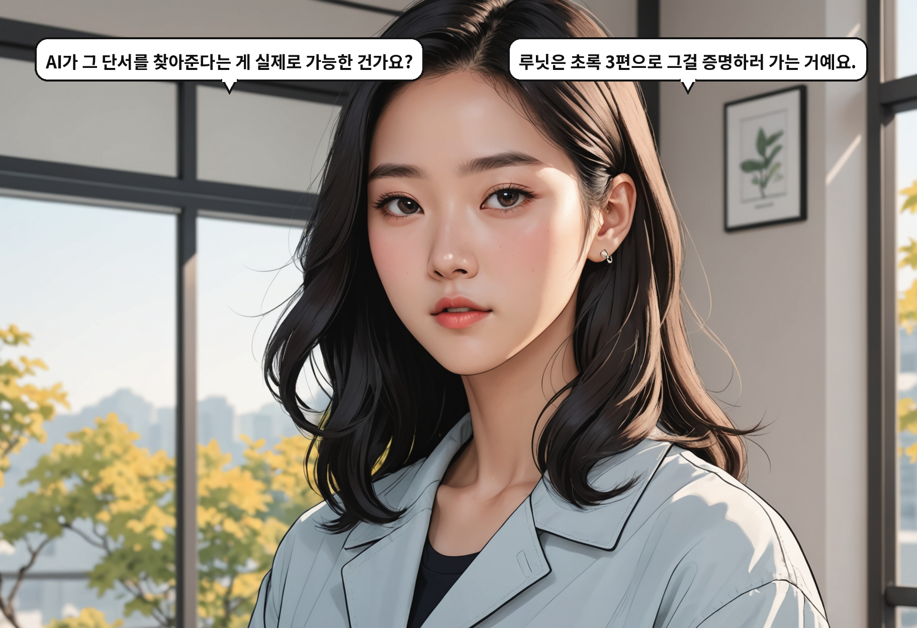 A: AI가 그 단서를 찾아준다는 게 실제로 가능한 건가요? B: 루닛은 초록 3편으로 그걸 증명하러 가는 거예요.