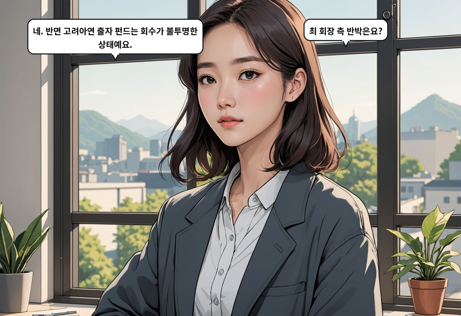 B: 네. 반면 고려아연 출자 펀드는 회수가 불투명한 상태예요. A: 최 회장 측 반박은요?