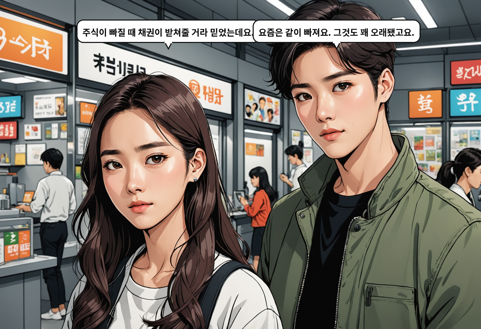 A: 주식이 빠질 때 채권이 받쳐줄 거라 믿었는데요. B: 요즘은 같이 빠져요. 그것도 꽤 오래됐고요.