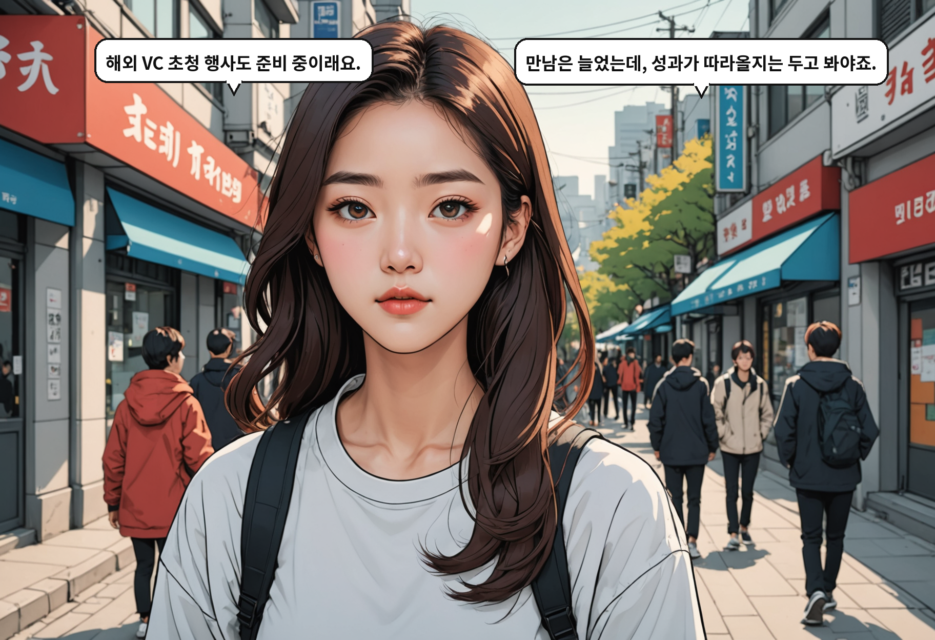 B: 해외 VC 초청 행사도 준비 중이래요. A: 만남은 늘었는데, 성과가 따라올지는 두고 봐야죠.