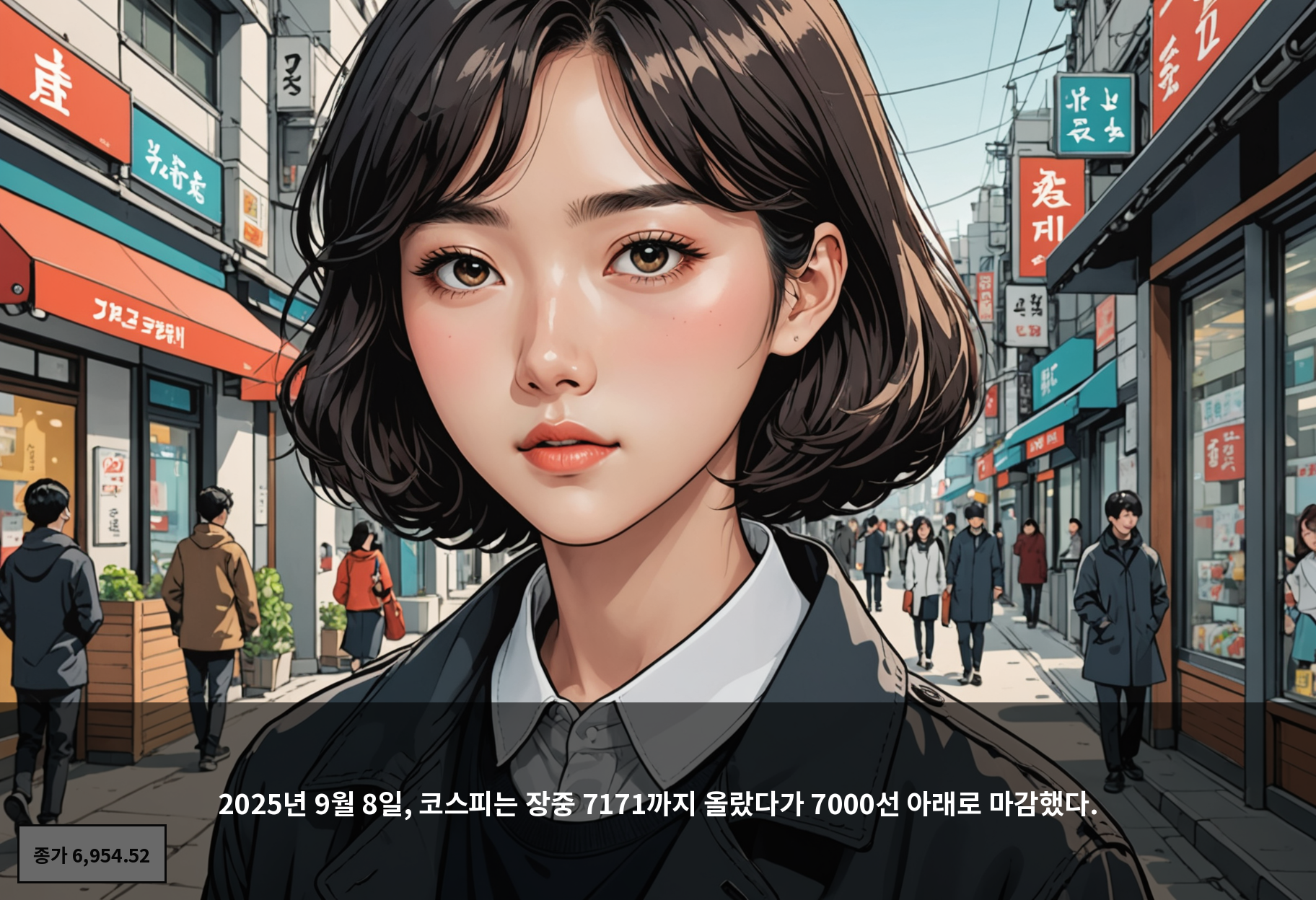 2025년 9월 8일, 코스피는 장중 7171까지 올랐다가 7000선 아래로 마감했다.